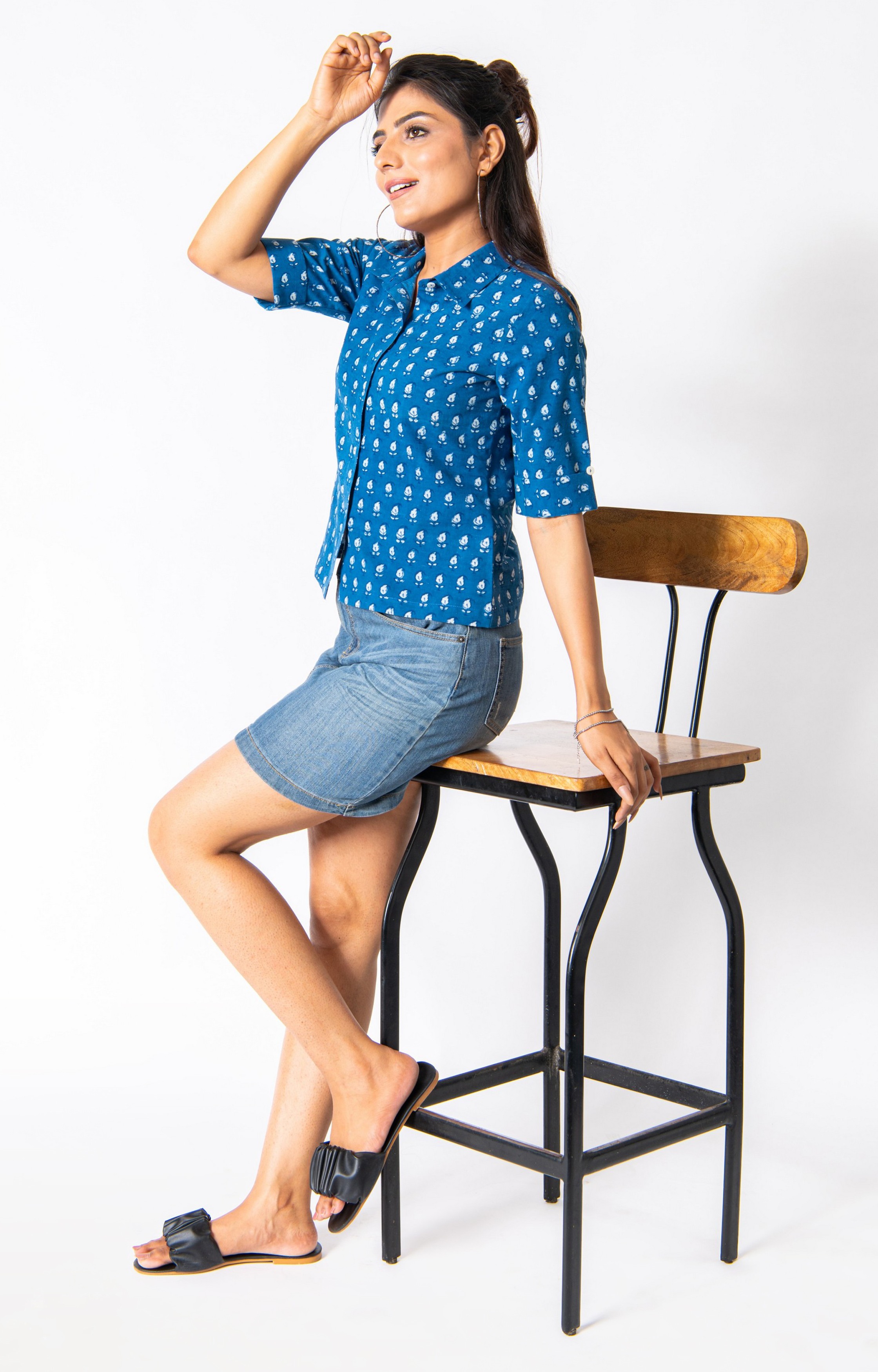 Dabu print crop top