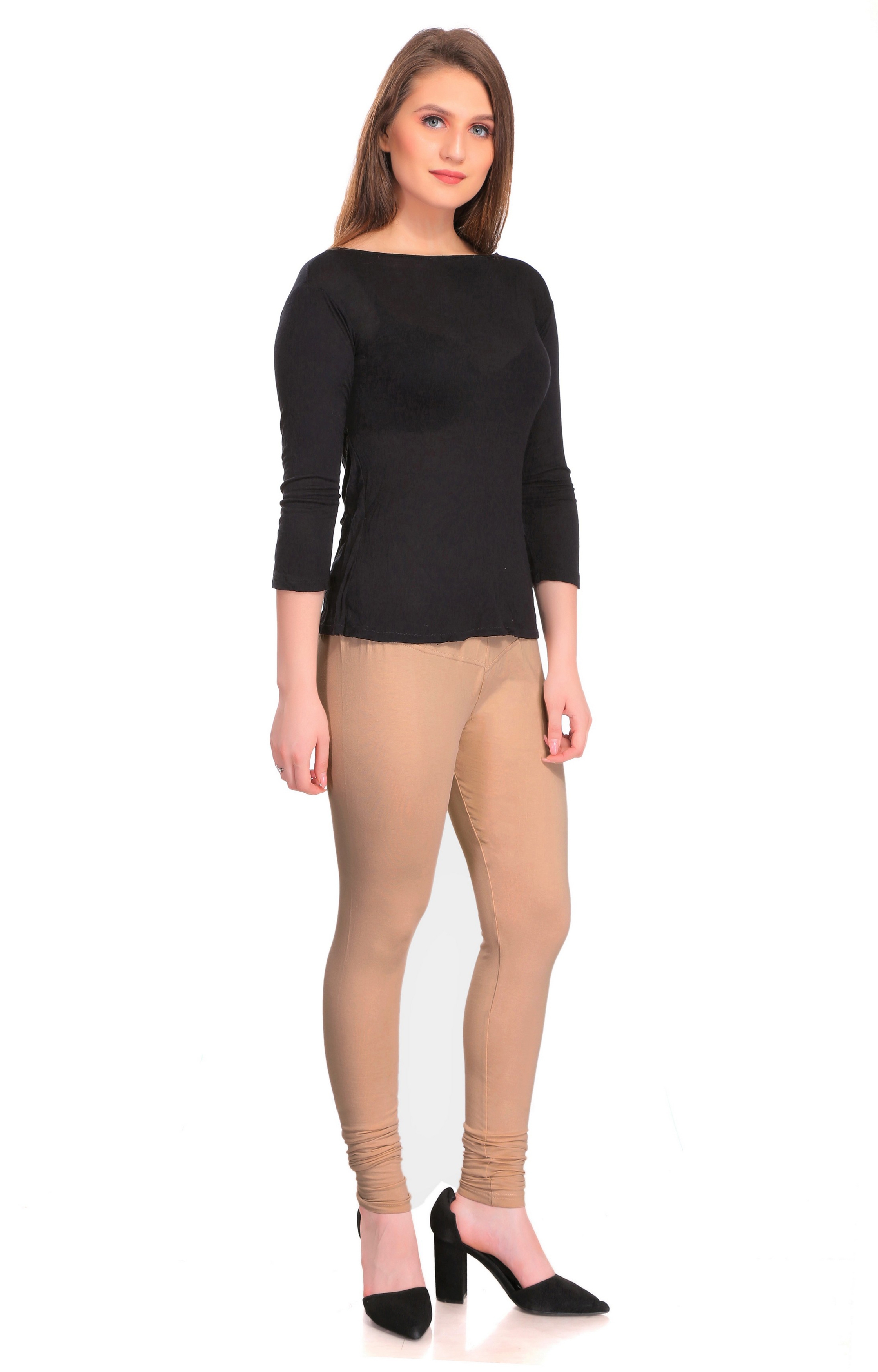 Colorfit | Colorfit Cotton Lycra Churidar Length Leggings for Women 1