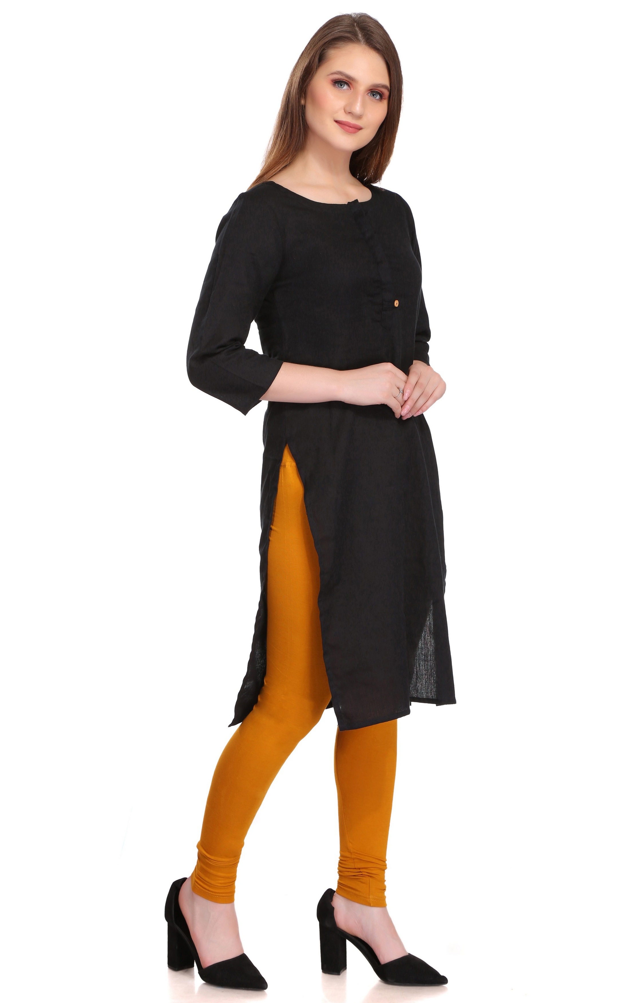 Colorfit | Colorfit Cotton Lycra Churidar Length Leggings for Women 0