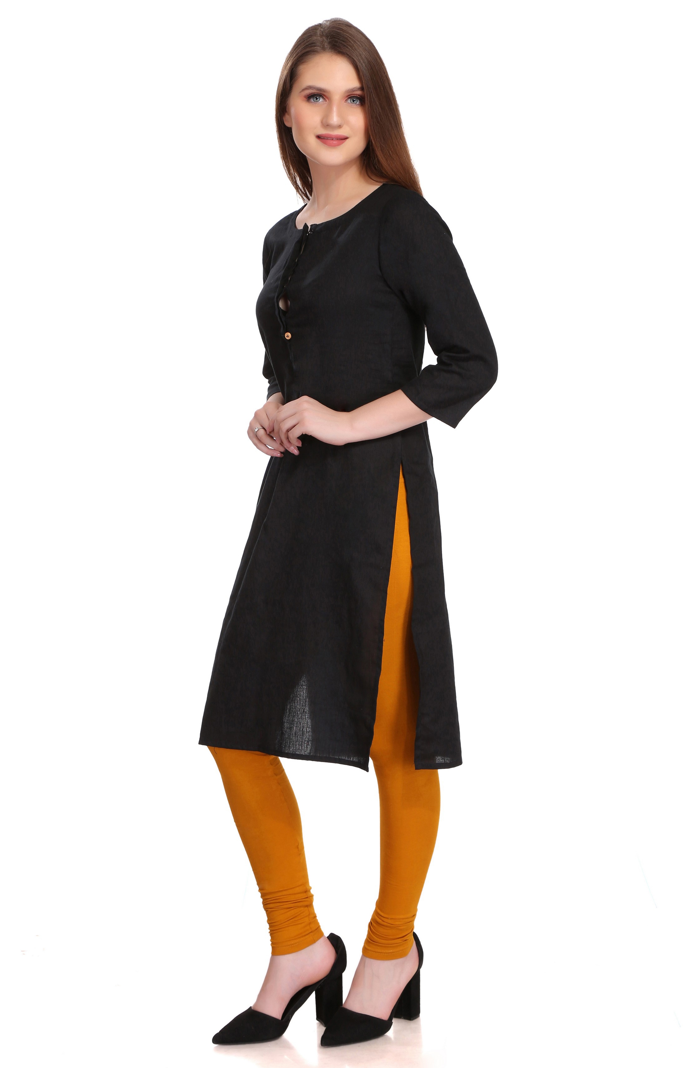 Colorfit | Colorfit Cotton Lycra Churidar Length Leggings for Women 1