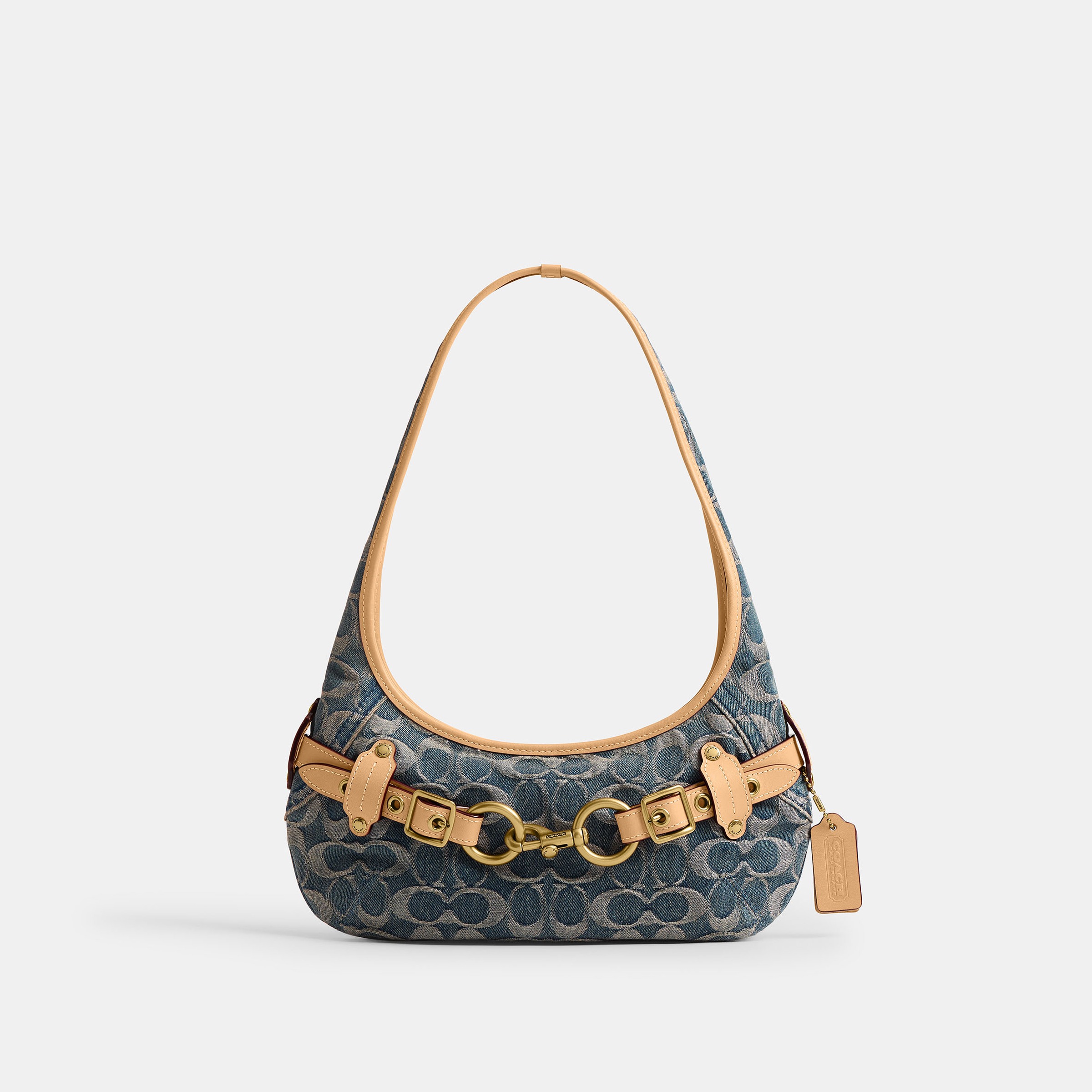 Belted Ergo Shoulder Bag 26 In Signature Regenerative Cotton Denim