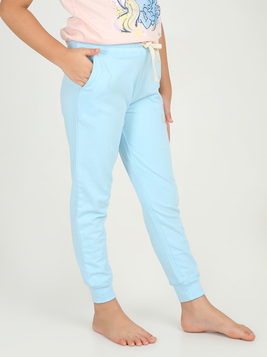 Girls 1 piece printed jogger - Sky Blue