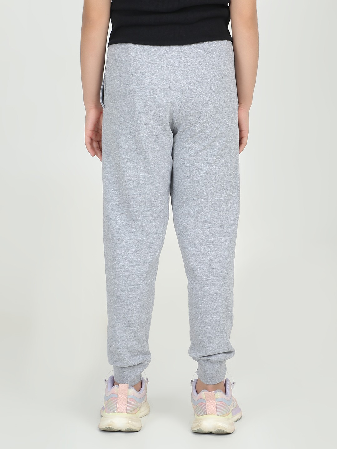 Girls 1 piece printed jogger - Light Grey Melange