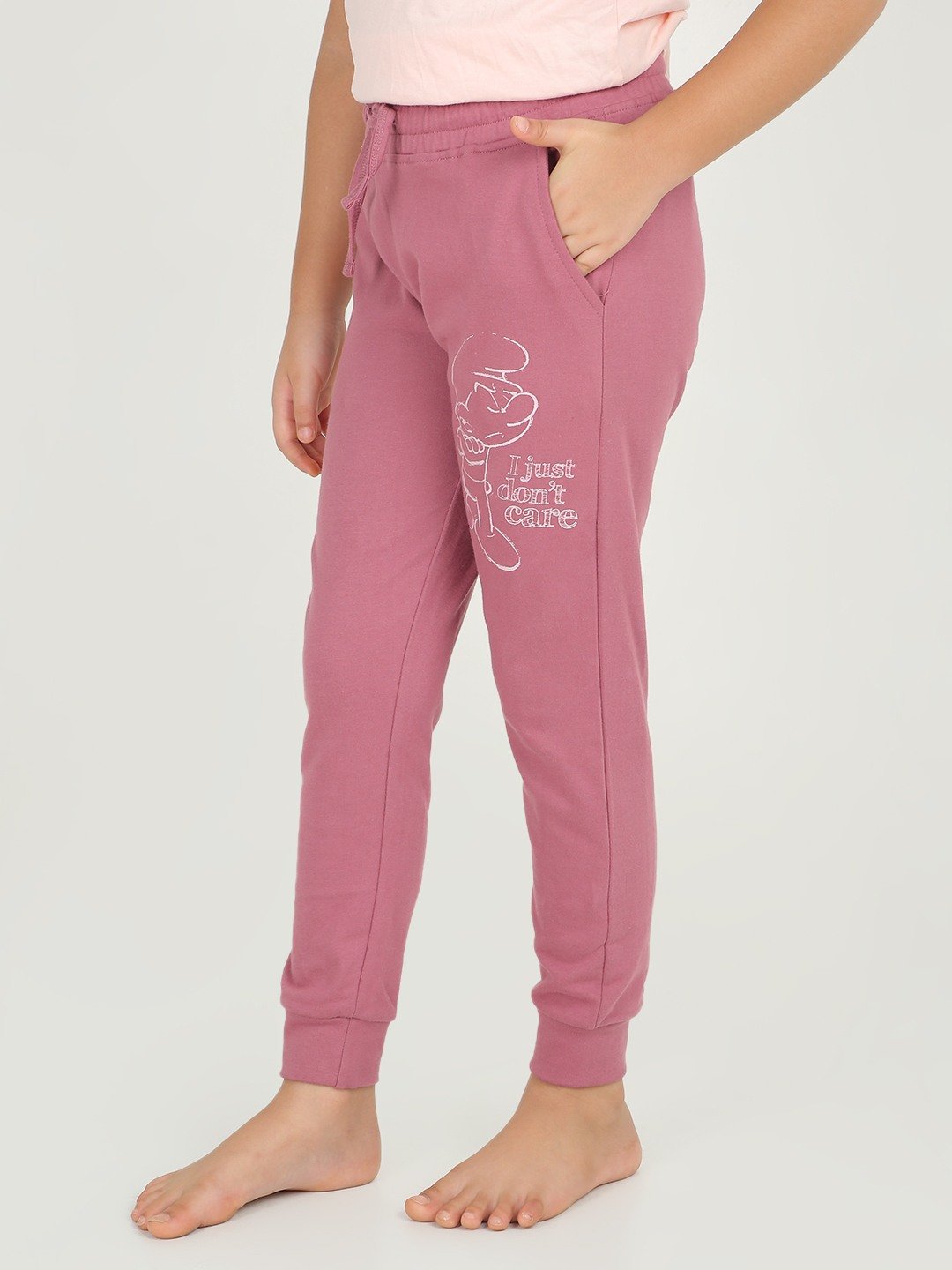 Girls 1 piece printed jogger - Mouve