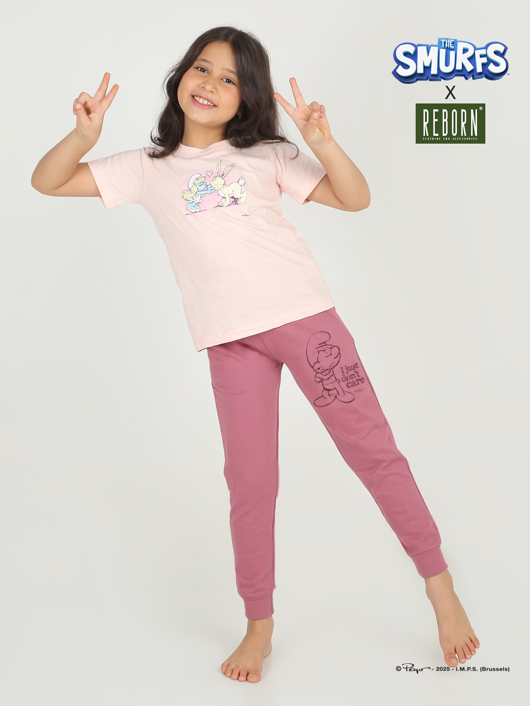 Girls 1 piece printed jogger - Mouve