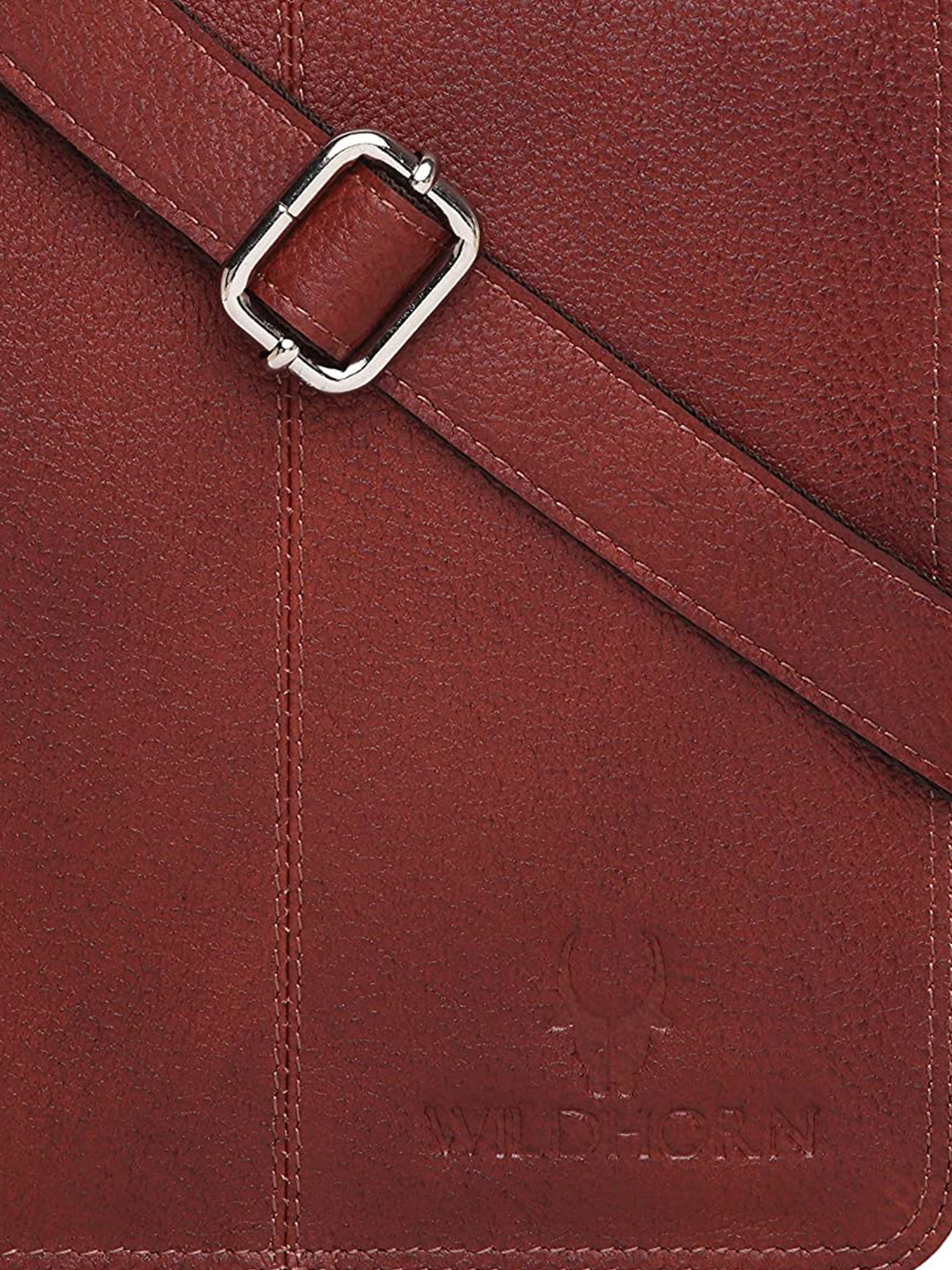 WildHorn 100% Genuine Classic Leather Maroon Sling Bag for Men