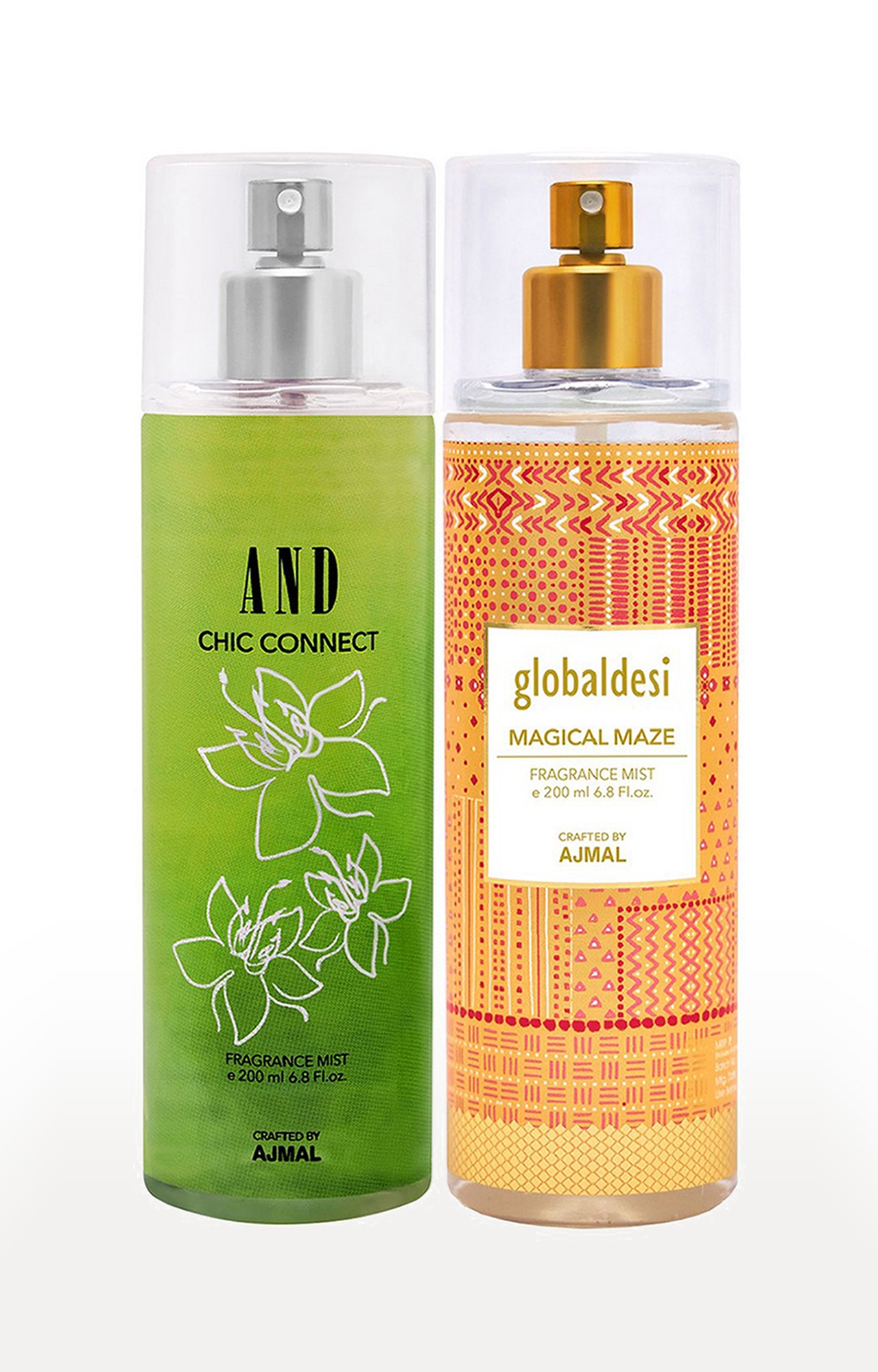 AND Crafted By Ajmal | AND Chi Connect Body Mist 200ML & Global Desi Magical Maze Body Mist 200ML Long Lasting Scent Spray Gift For Women Perfume FREE 0