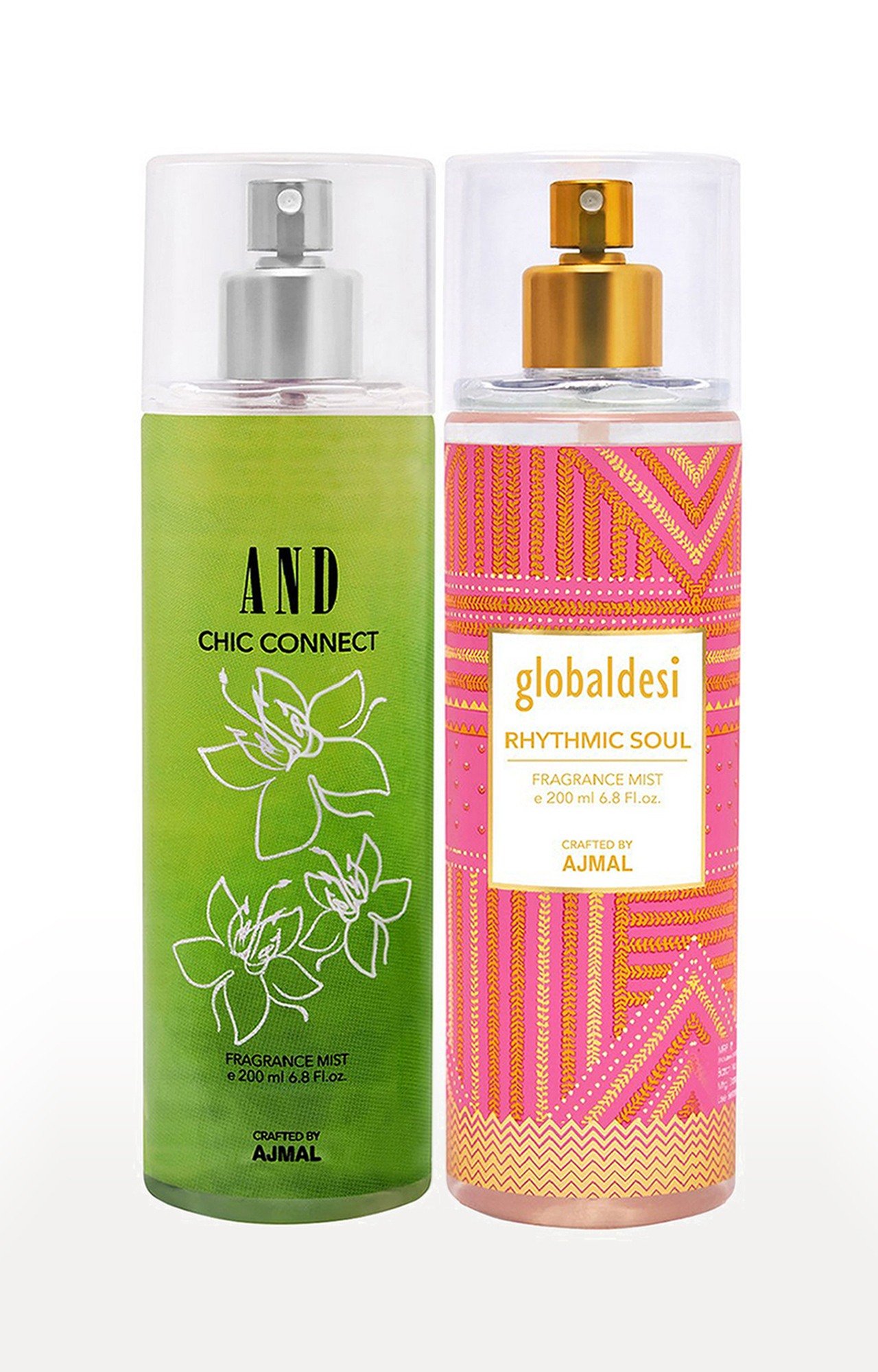 AND Chi Connect Body Mist 200ML & Global Desi Rhythmic Soul Body Mist 200ML Long Lasting Scent Spray Gift For Women Perfume FREE