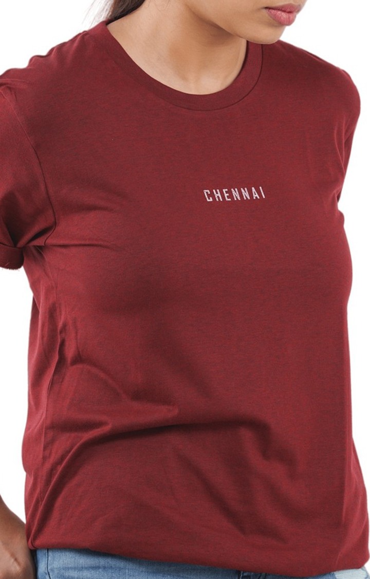 Unisex Chennai Block Tri-Blend T-Shirt in Wine