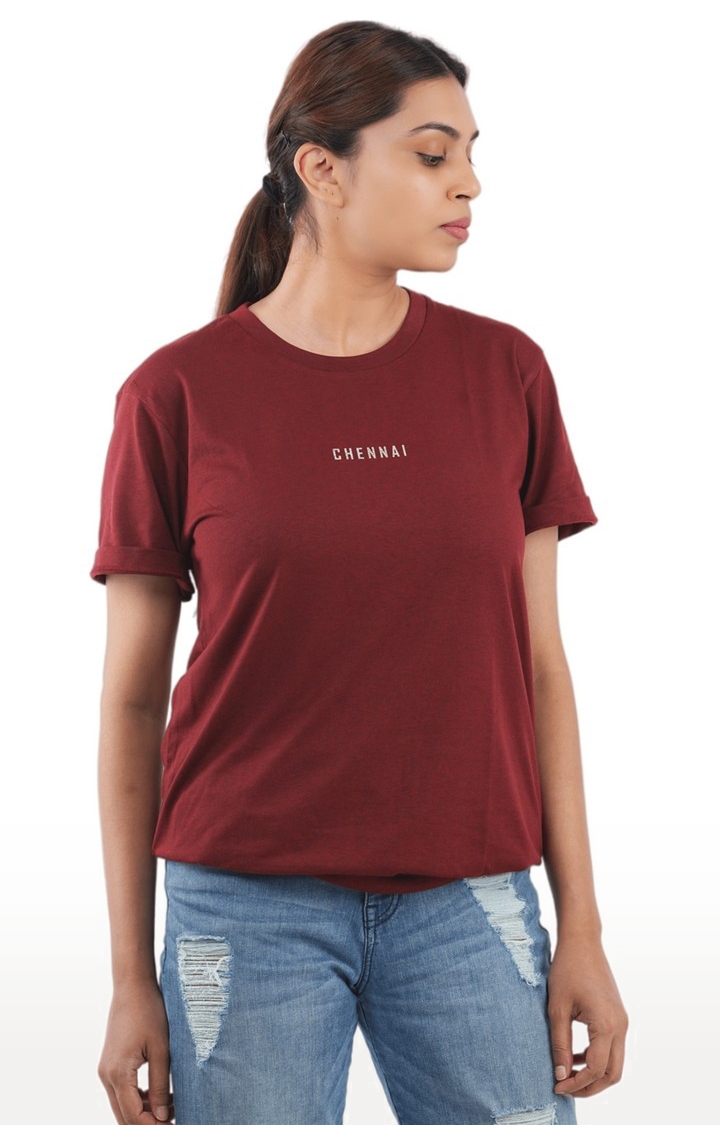 Unisex Chennai Block Tri-Blend T-Shirt in Wine