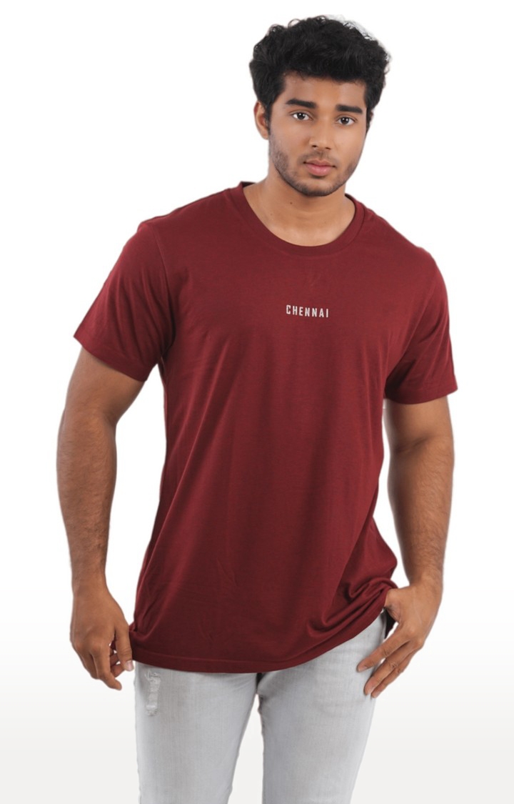 1947IND | Unisex Chennai Block Tri-Blend T-Shirt in Wine
