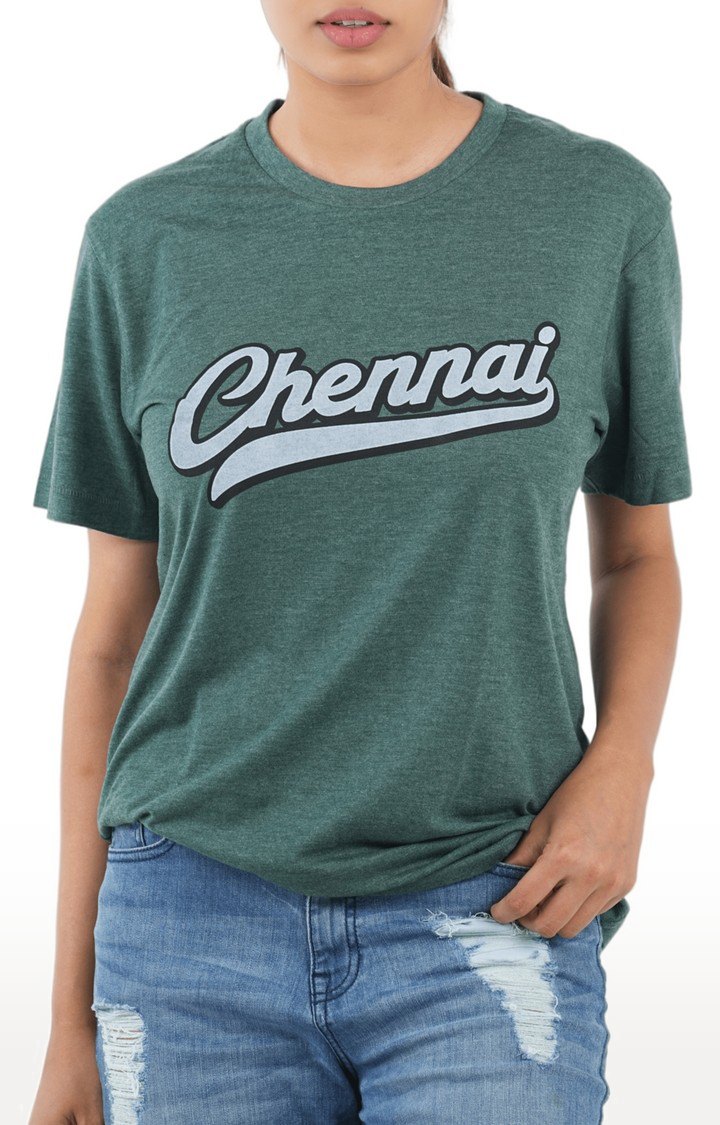 Unisex Chennai Logo Tri-Blend T-Shirt in Bottle Green