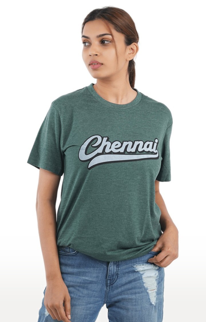 Unisex Chennai Logo Tri-Blend T-Shirt in Bottle Green