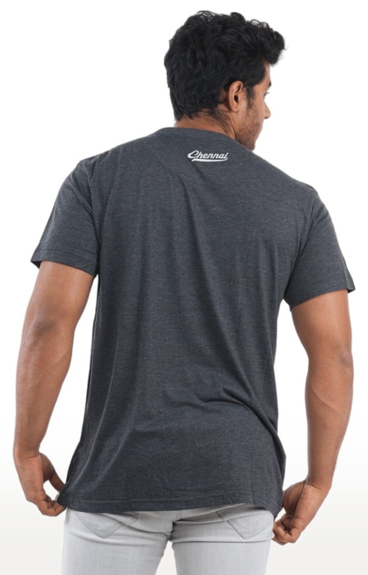 Unisex Chennai Thick Script Tri-Blend T-Shirt in Charcoal