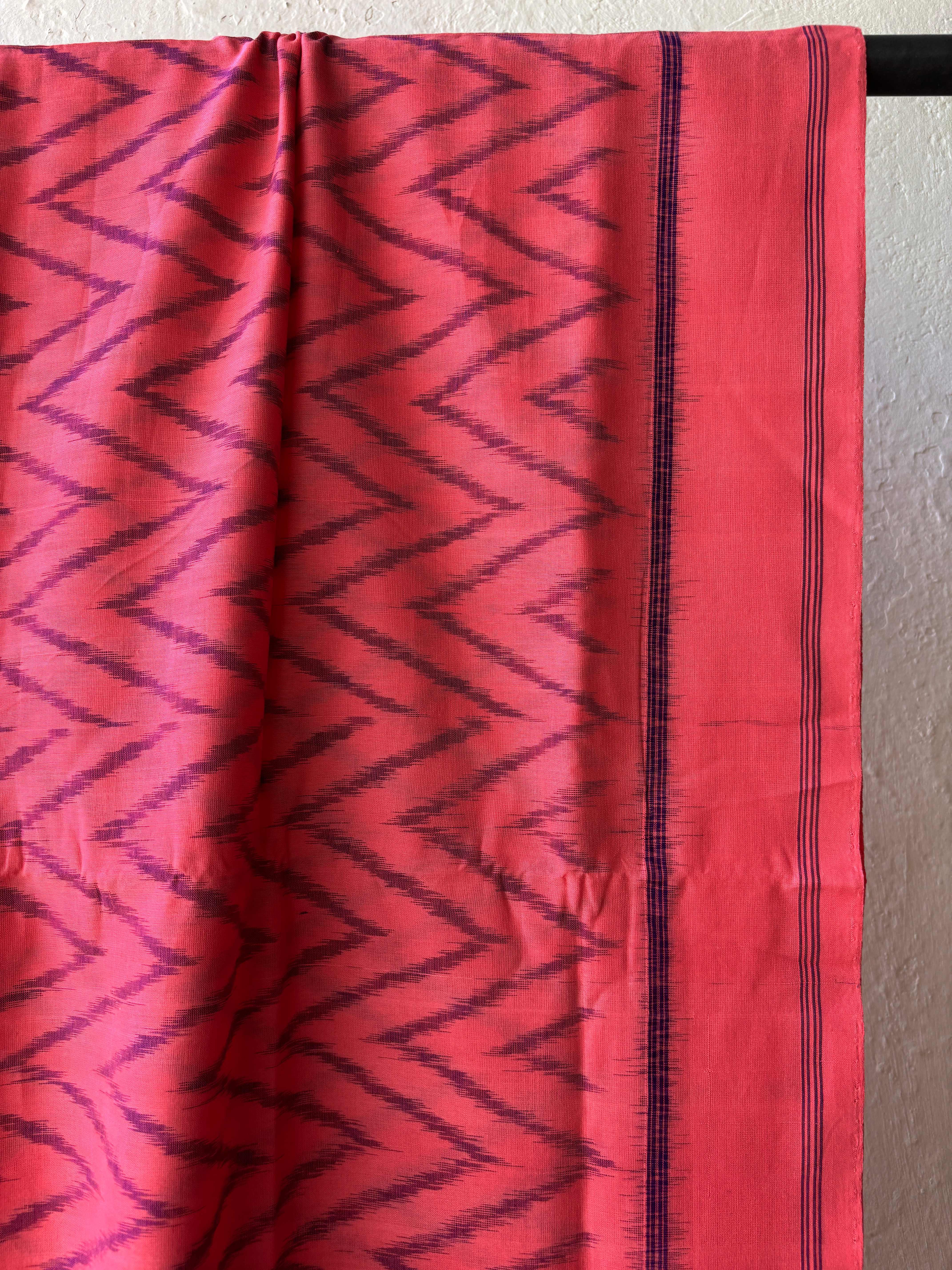 Lehariya Pattern Ikat Cotton Saree