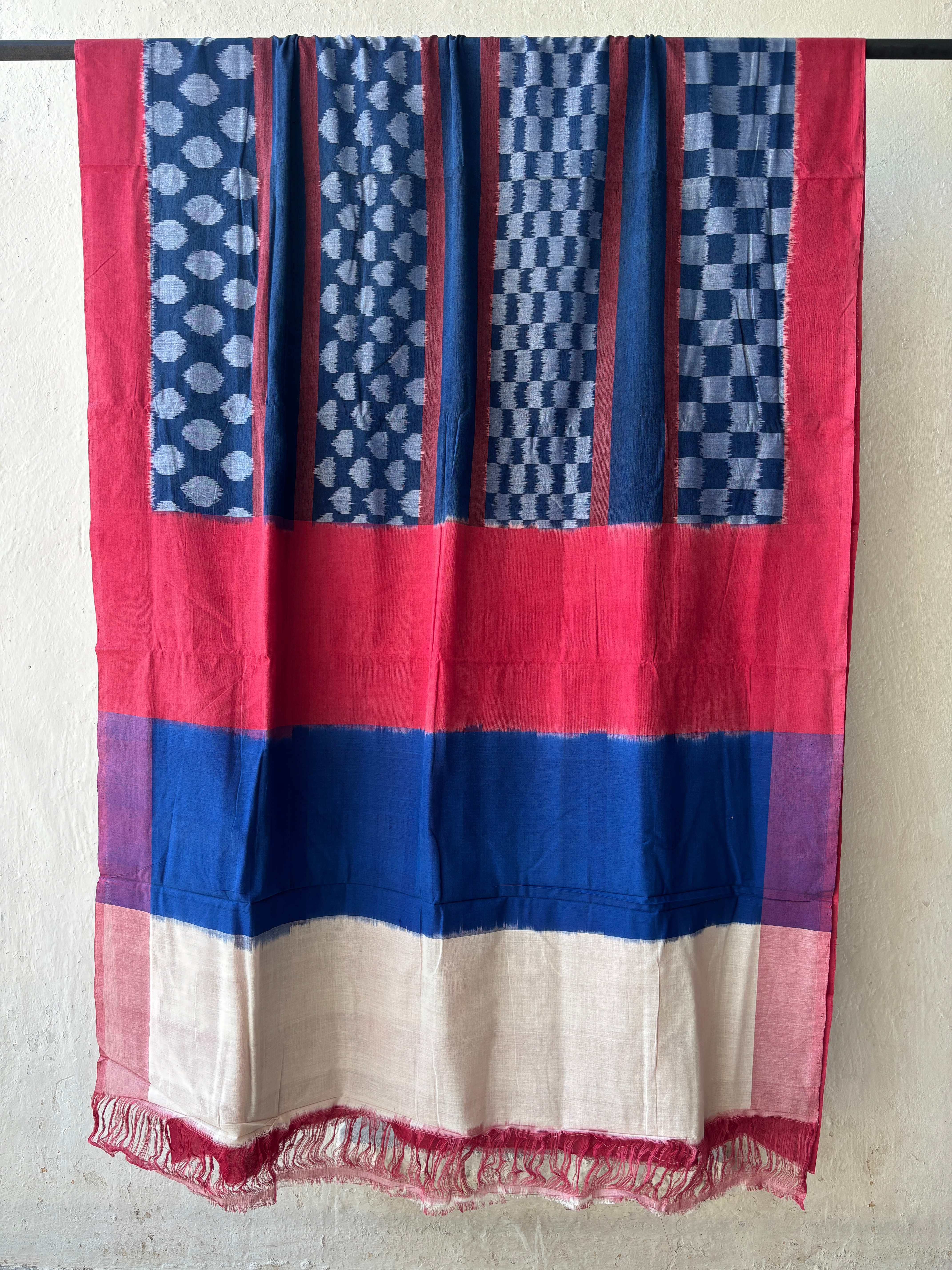 Cotton  Gomertic  pattern  ikat saree