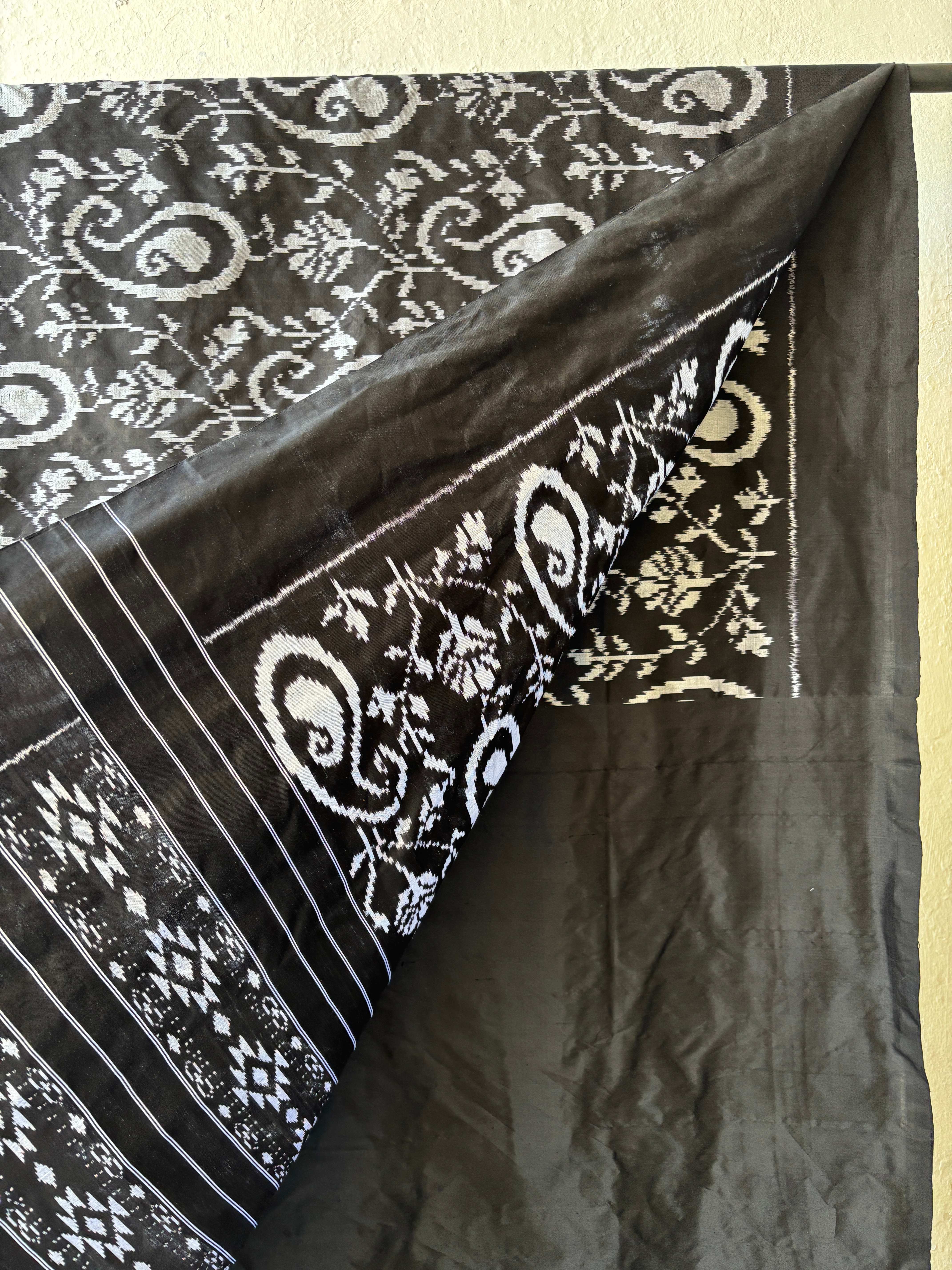 Mango Motif Ikat Silk Saree