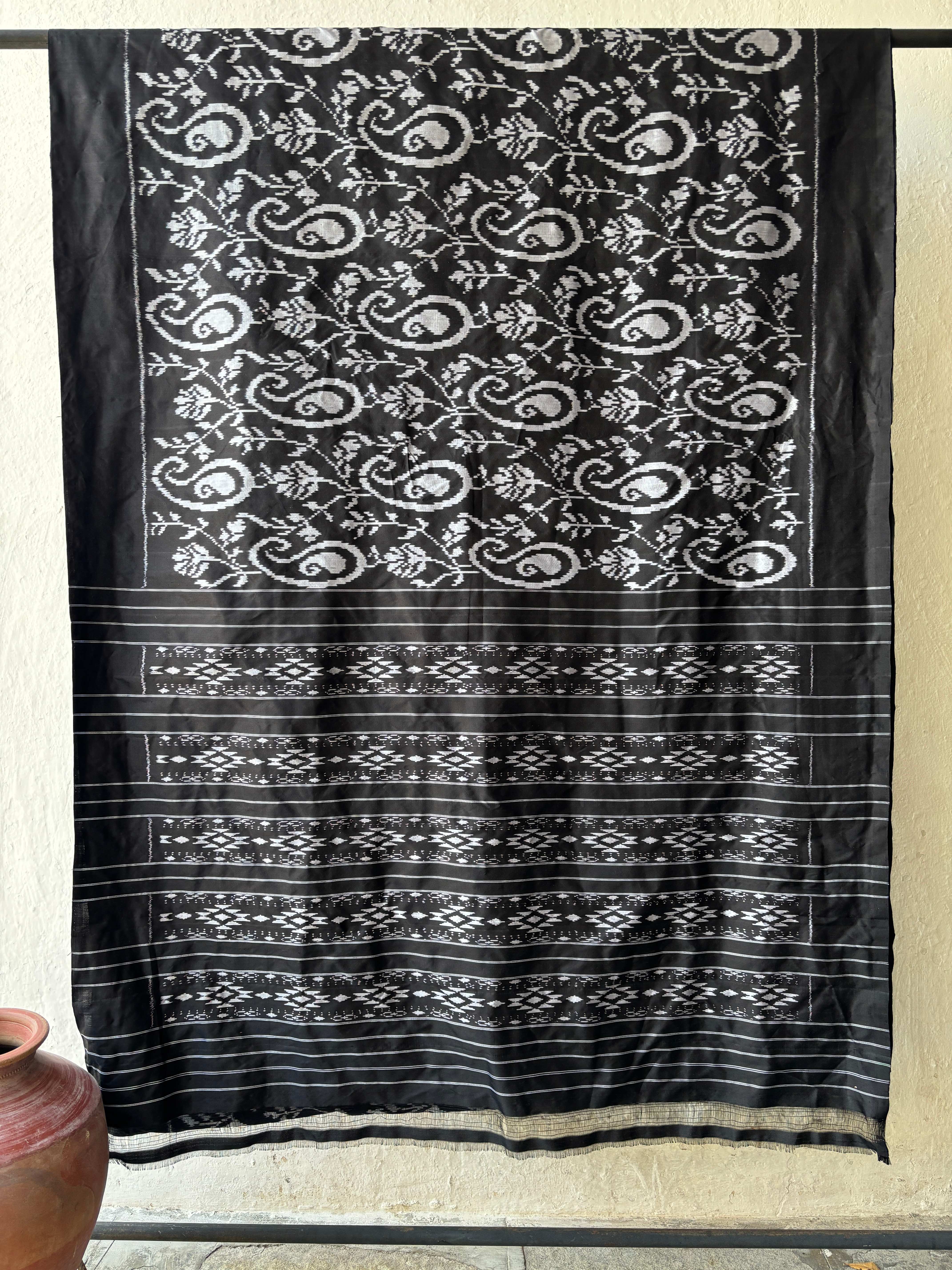 Mango Motif Ikat Silk Saree