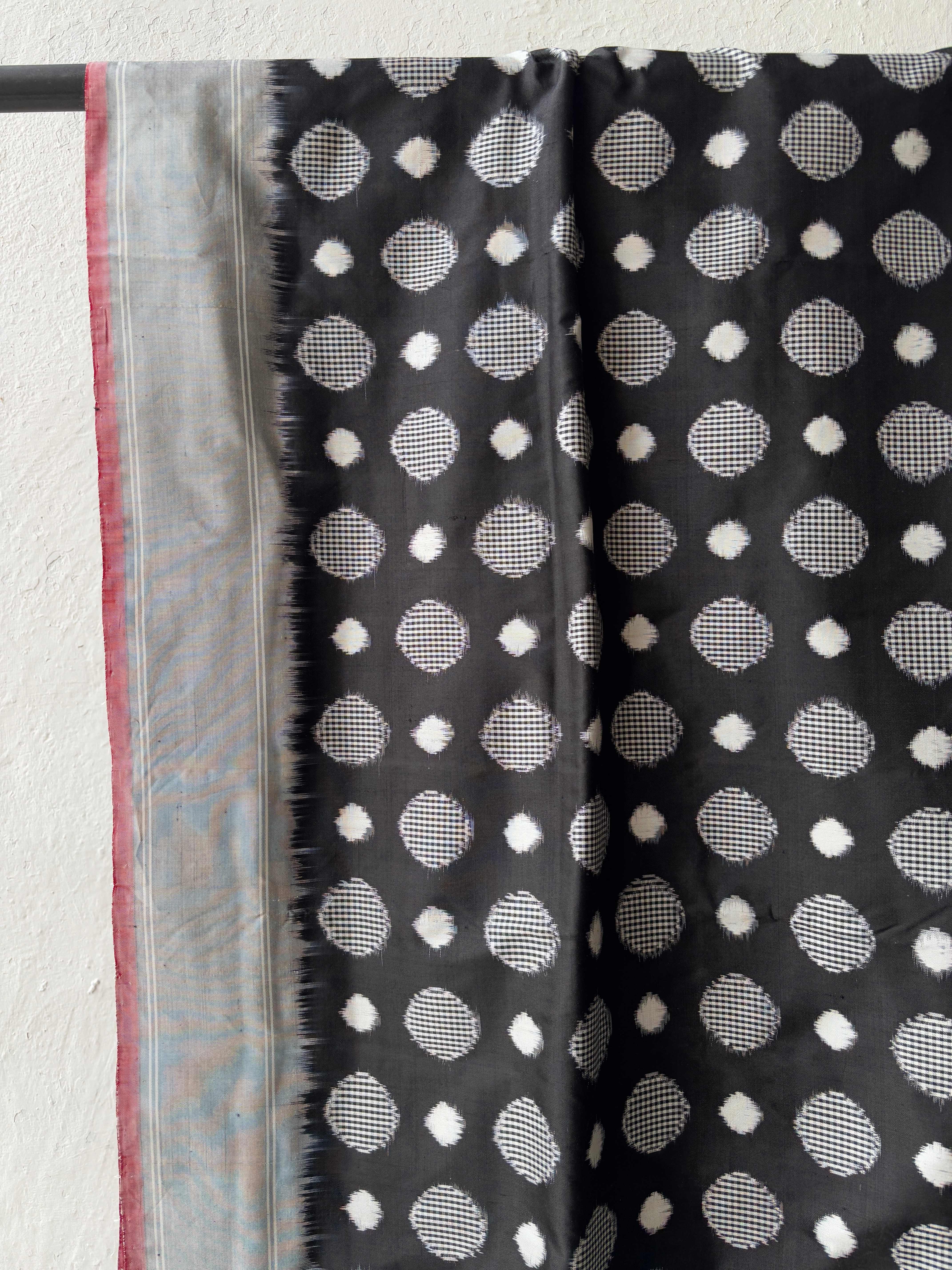 Polka Weave Double Ikat Silk Saree