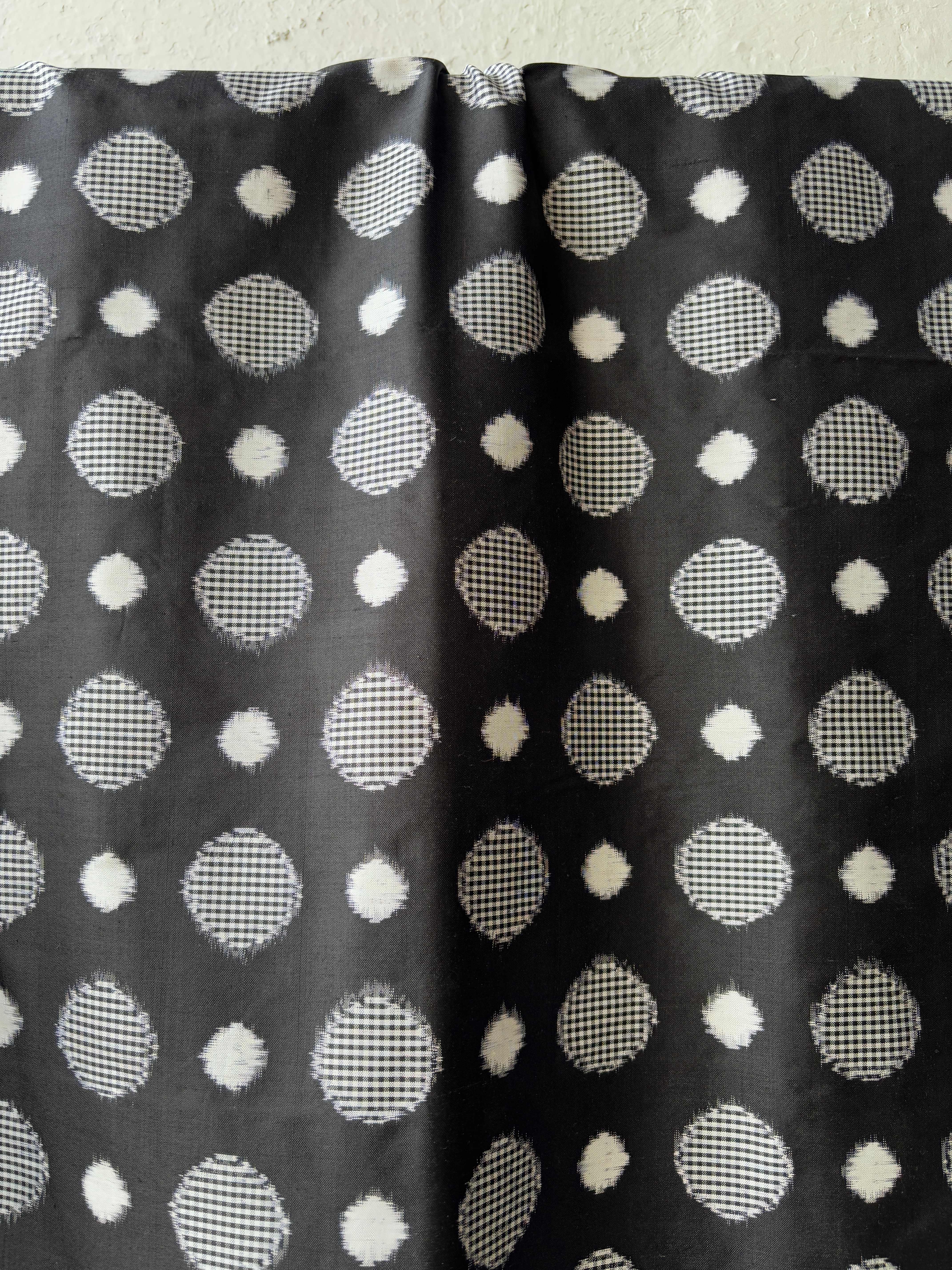 Polka Weave Double Ikat Silk Saree