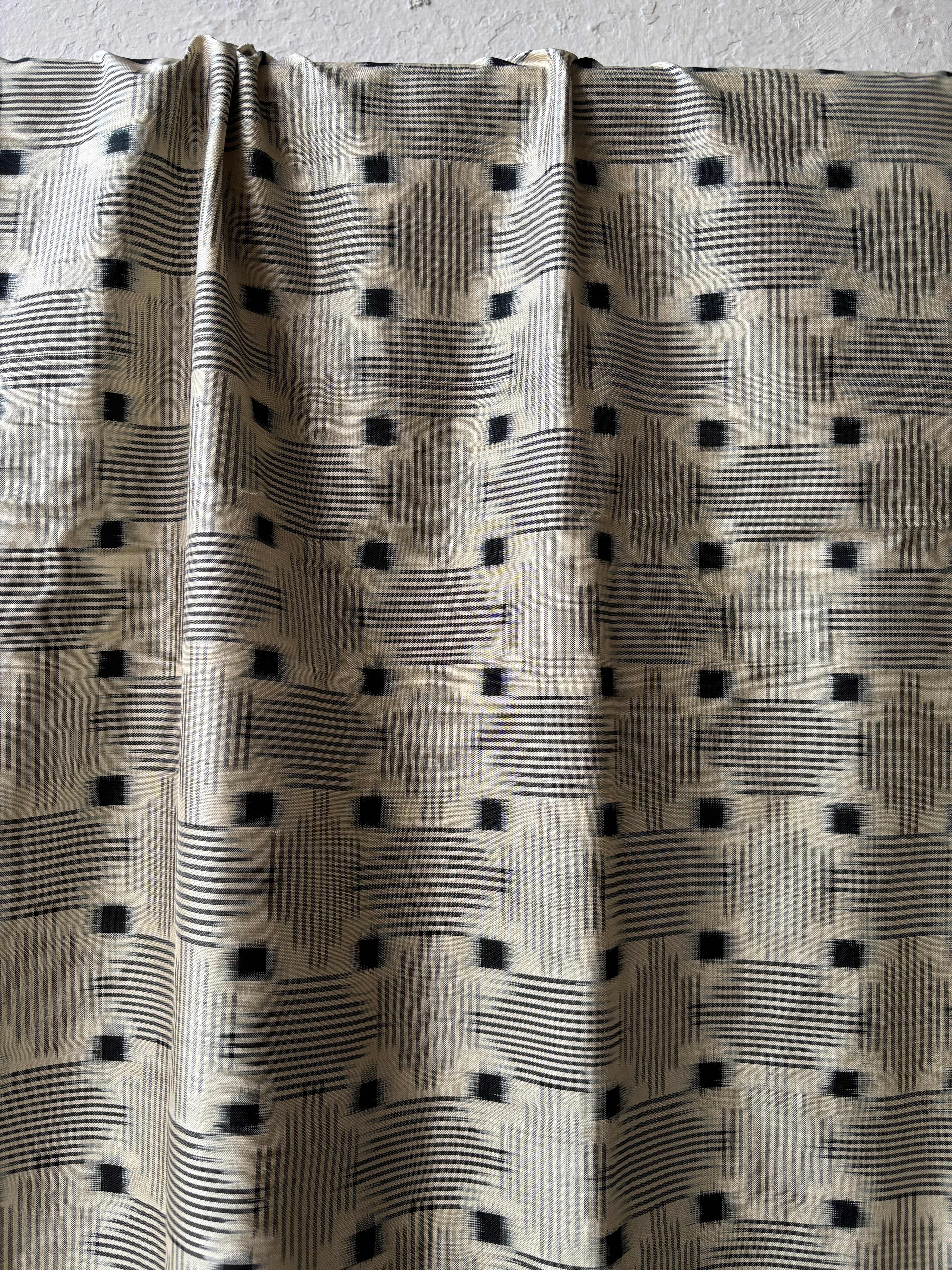 Cream Ikat Silk Saree