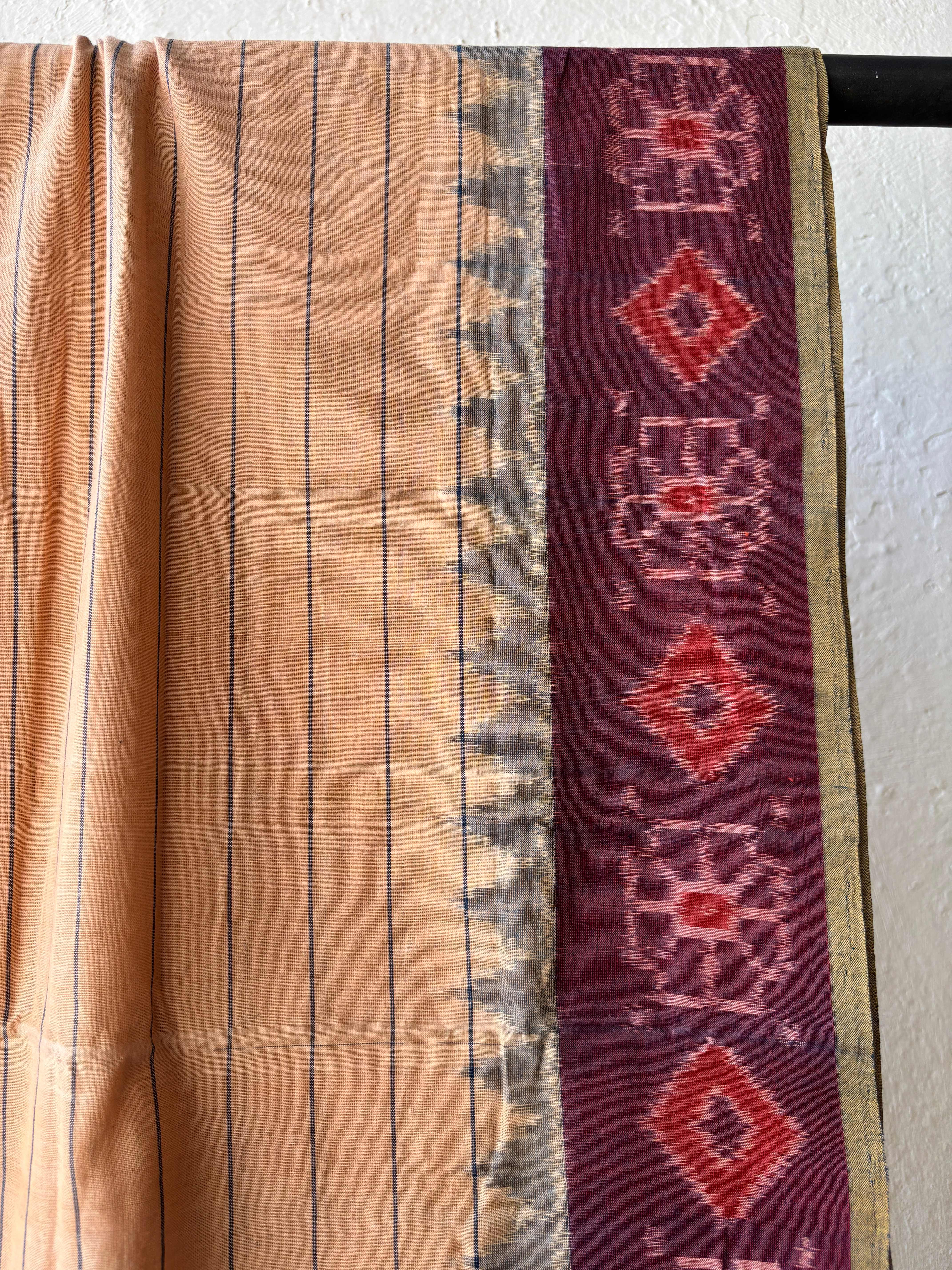 Natural DyesBorder ikat Cotton Saree
