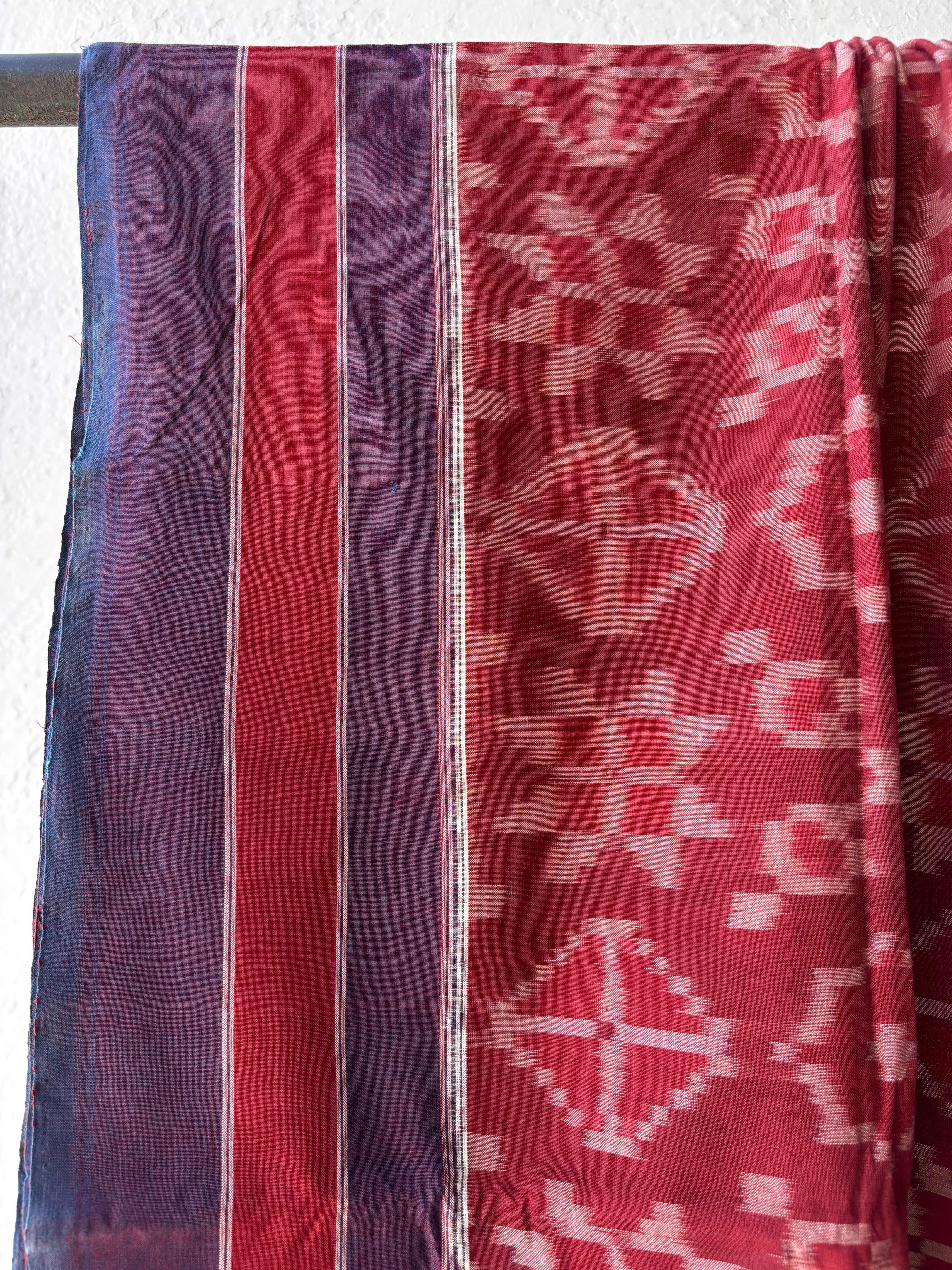 Natural Dyes Cotton Teliya Rumal Single ikat Saree