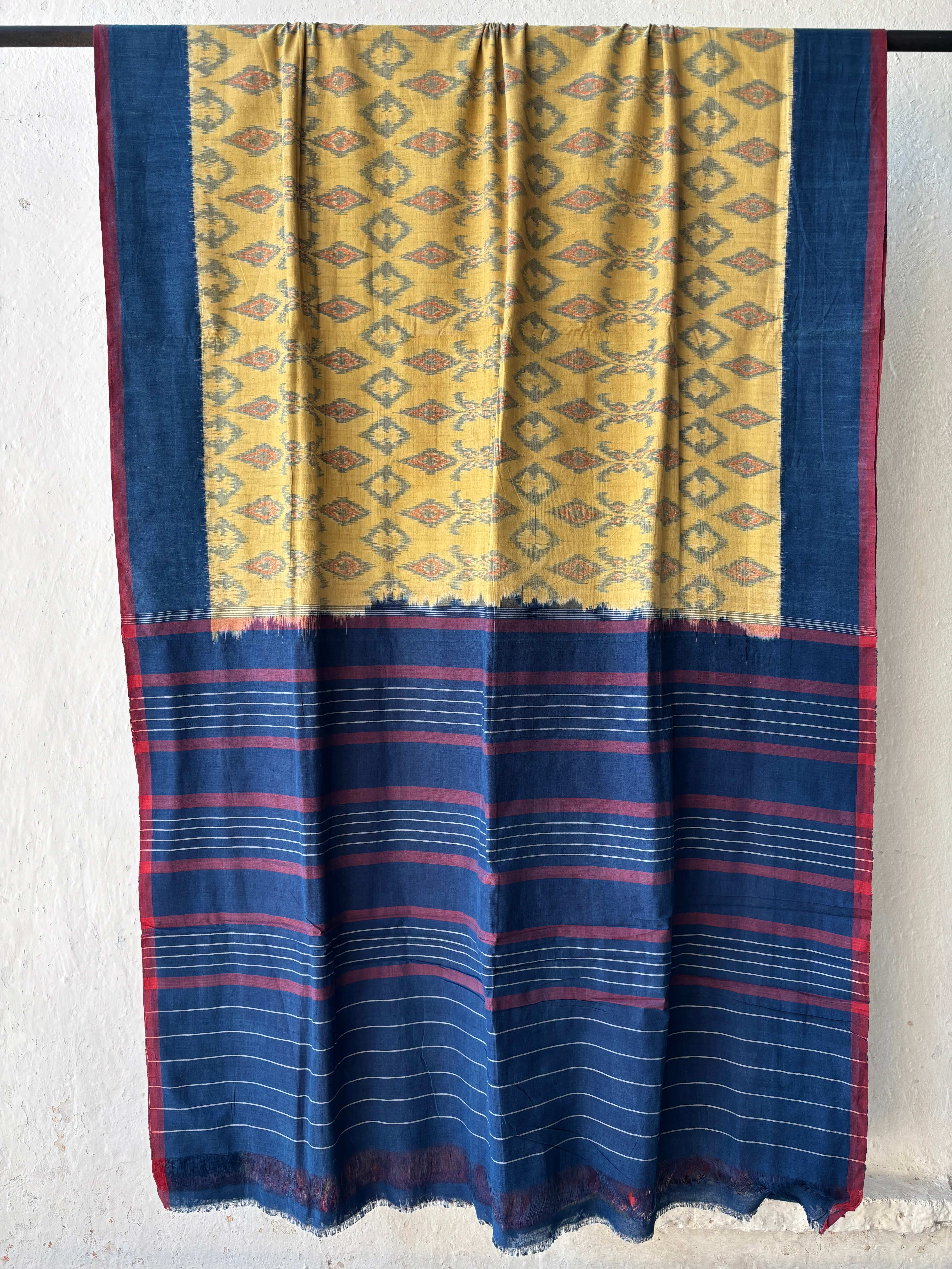 Natural Dyes Cotton ikat Diamond motif Ikat saree