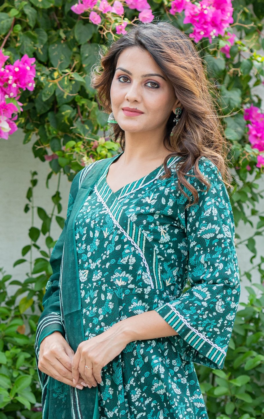 Green Printed Ethnic Sets