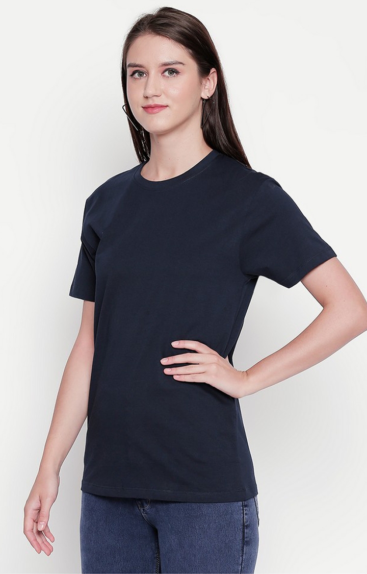 creativeideas.store | Black Round Neck T-shirt for Women  2