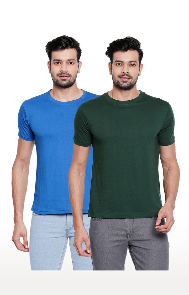 creativeideas.store |  Blue and Green Round Neck T-shirt for Men 0