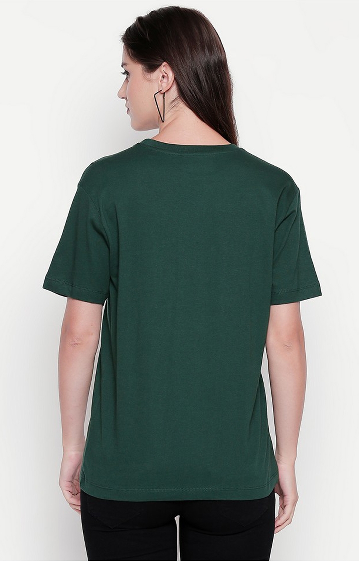 creativeideas.store |  Green Round Neck T-shirt for Women 3