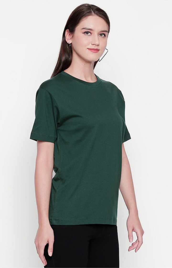 creativeideas.store |  Green Round Neck T-shirt for Women 1