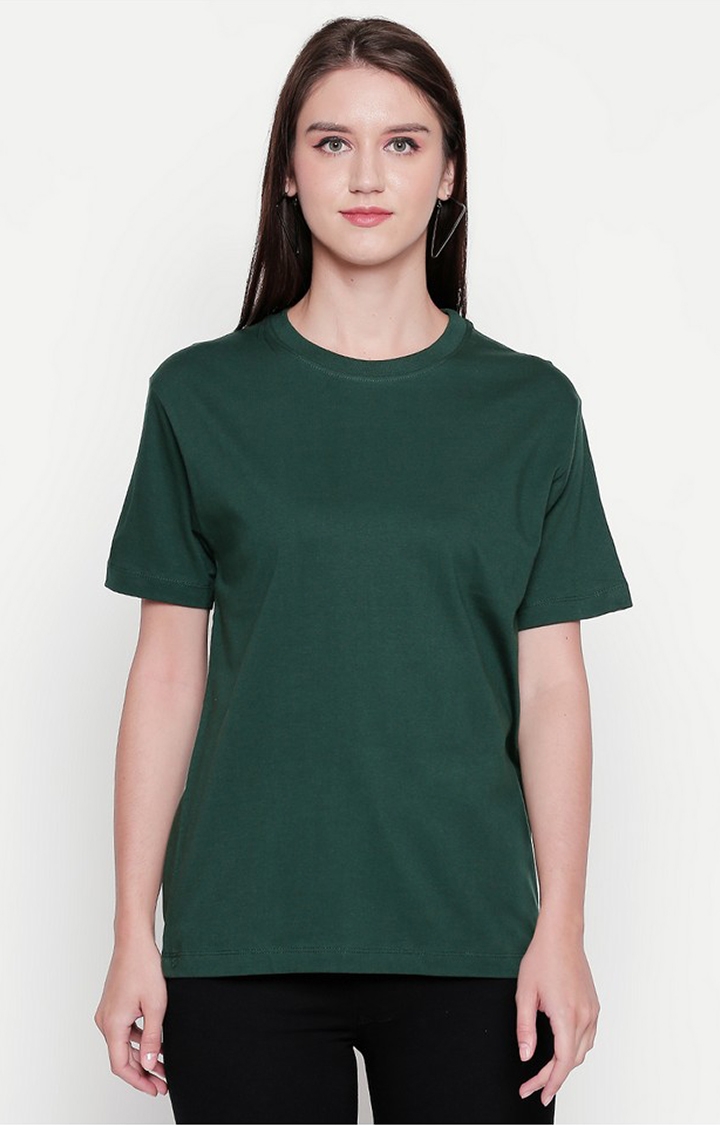 creativeideas.store |  Green Round Neck T-shirt for Women 0