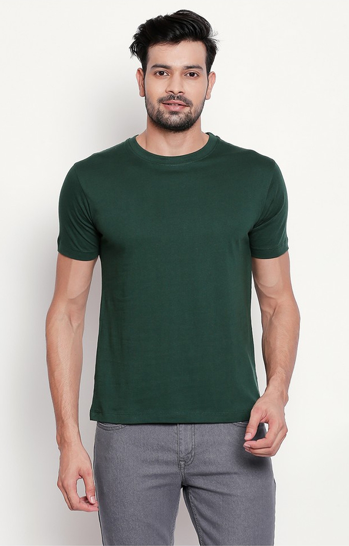 creativeideas.store | Green Round Neck T-shirt for Men  0