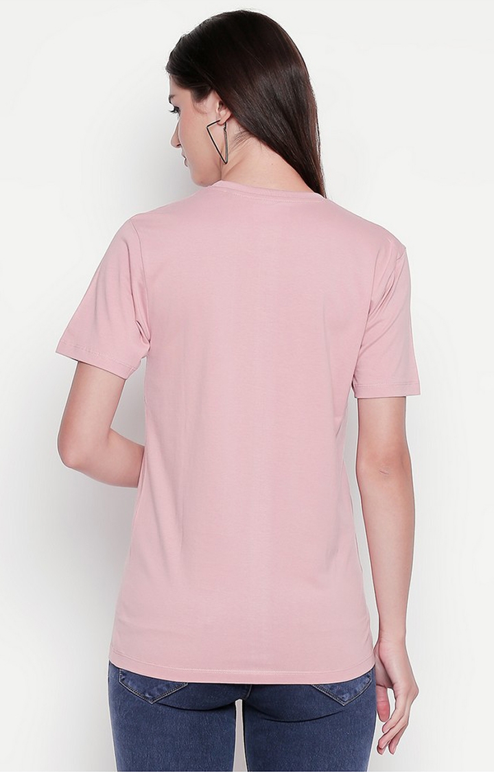 creativeideas.store | Baby Pink Round Neck T-shirt for Women  3