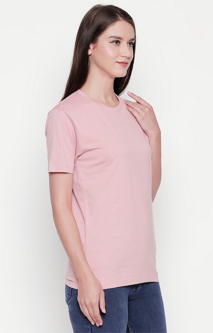 creativeideas.store | Baby Pink Round Neck T-shirt for Women  1