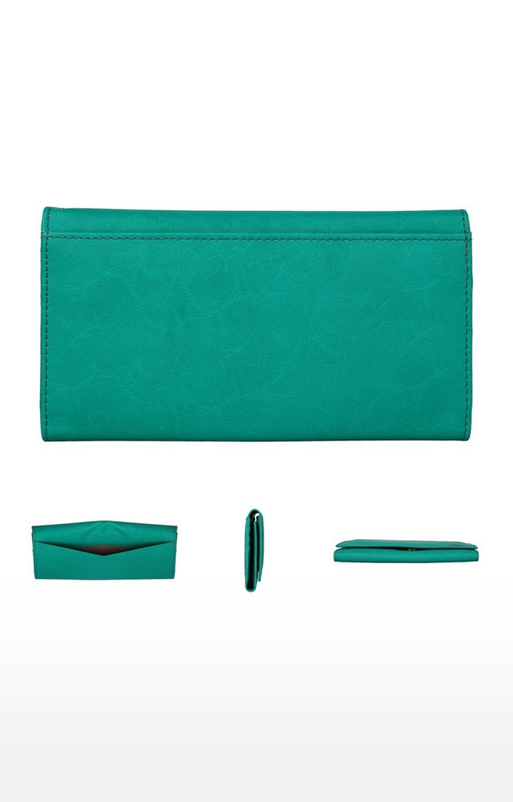 CREATURE | CREATURE Turquoise Blue Stylish PU Clutch for Women 1