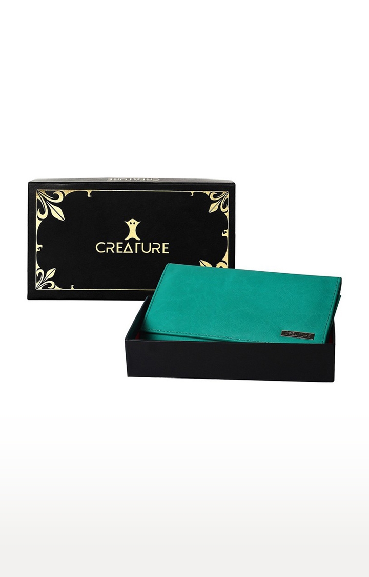 CREATURE | CREATURE Turquoise Blue Stylish PU Clutch for Women 4