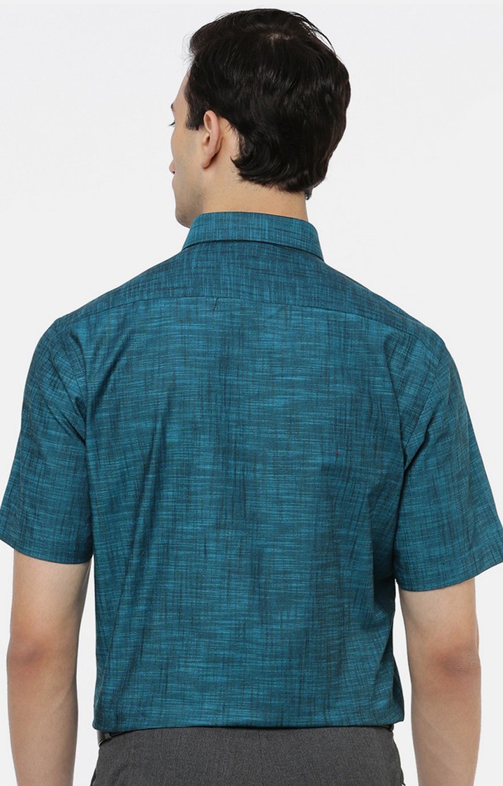 Ramraj Cotton | Green Solid Formal Shirts 2