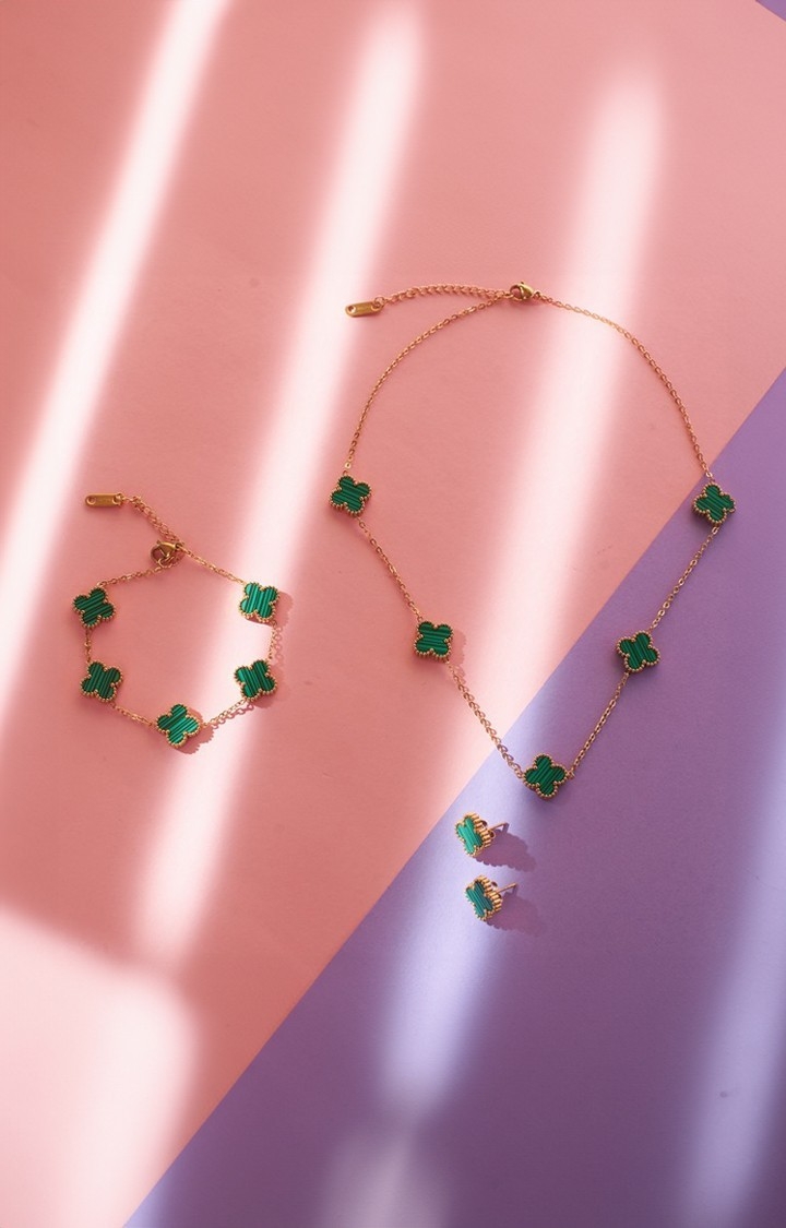 Emerald Clover Affair Jewellery Set