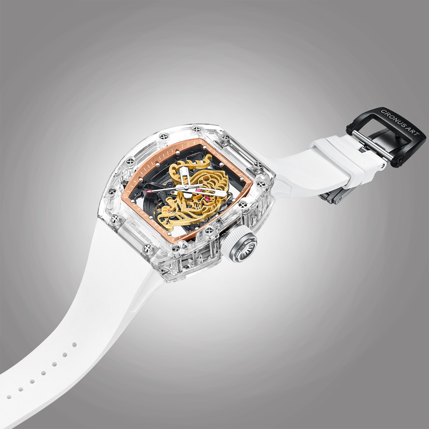 CM001-002 Men's Crystal Case Automatic Watch 42mm