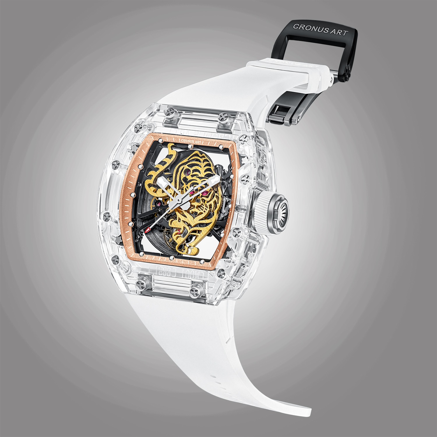 CM001-002 Men's Crystal Case Automatic Watch 42mm