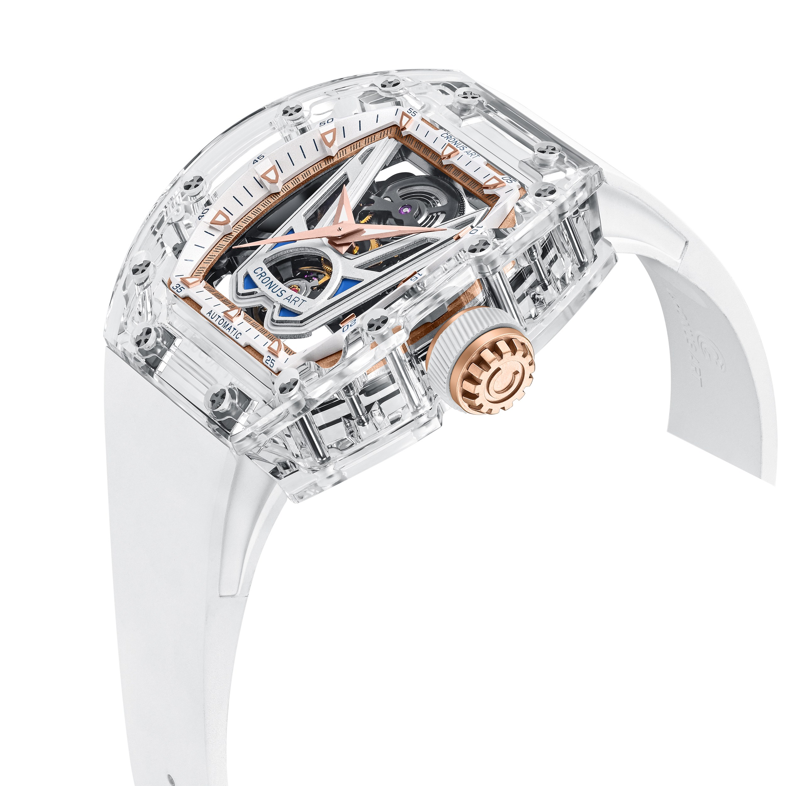 CM001-037 Men's Crystal Case Automatic Watch 42mm