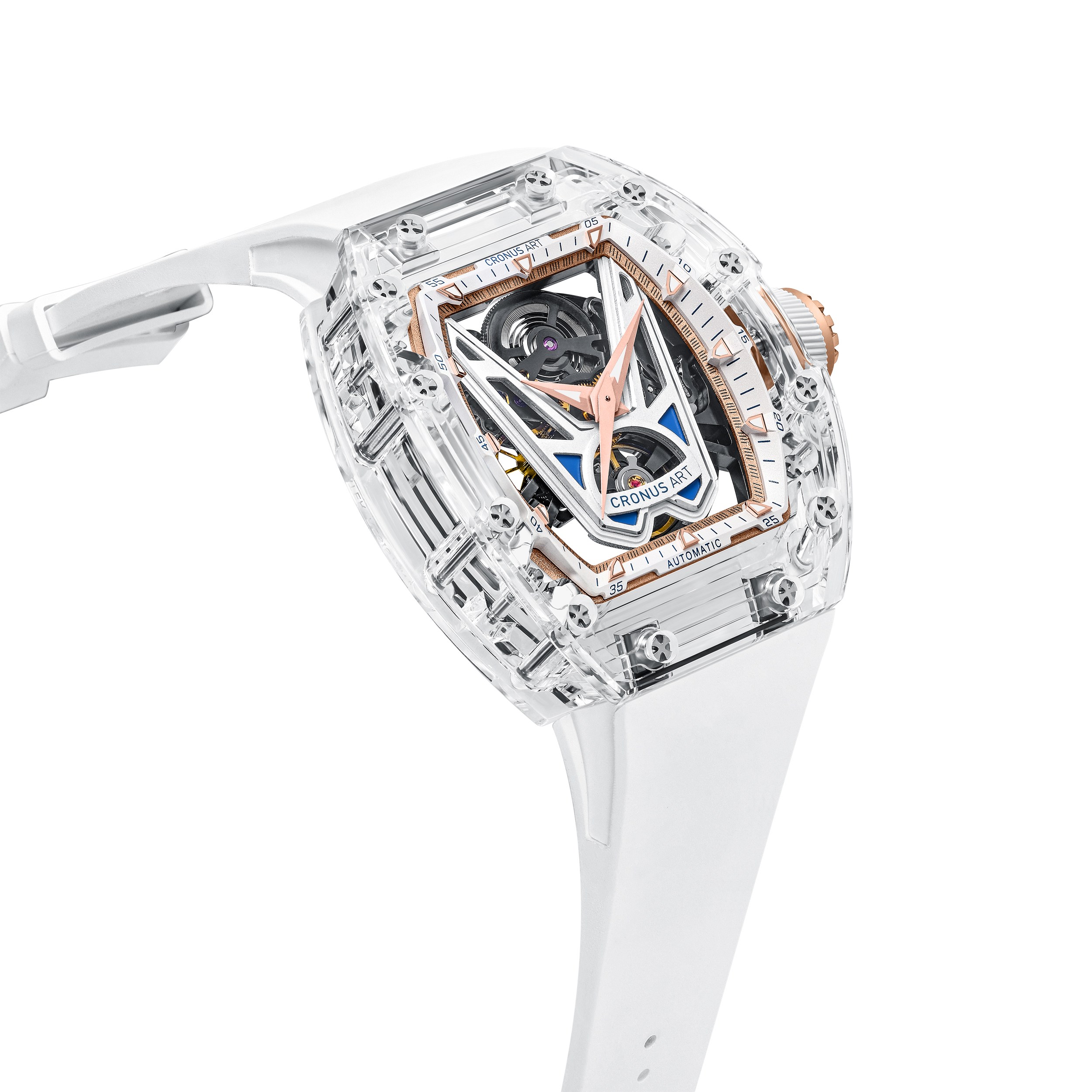 CM001-037 Men's Crystal Case Automatic Watch 42mm