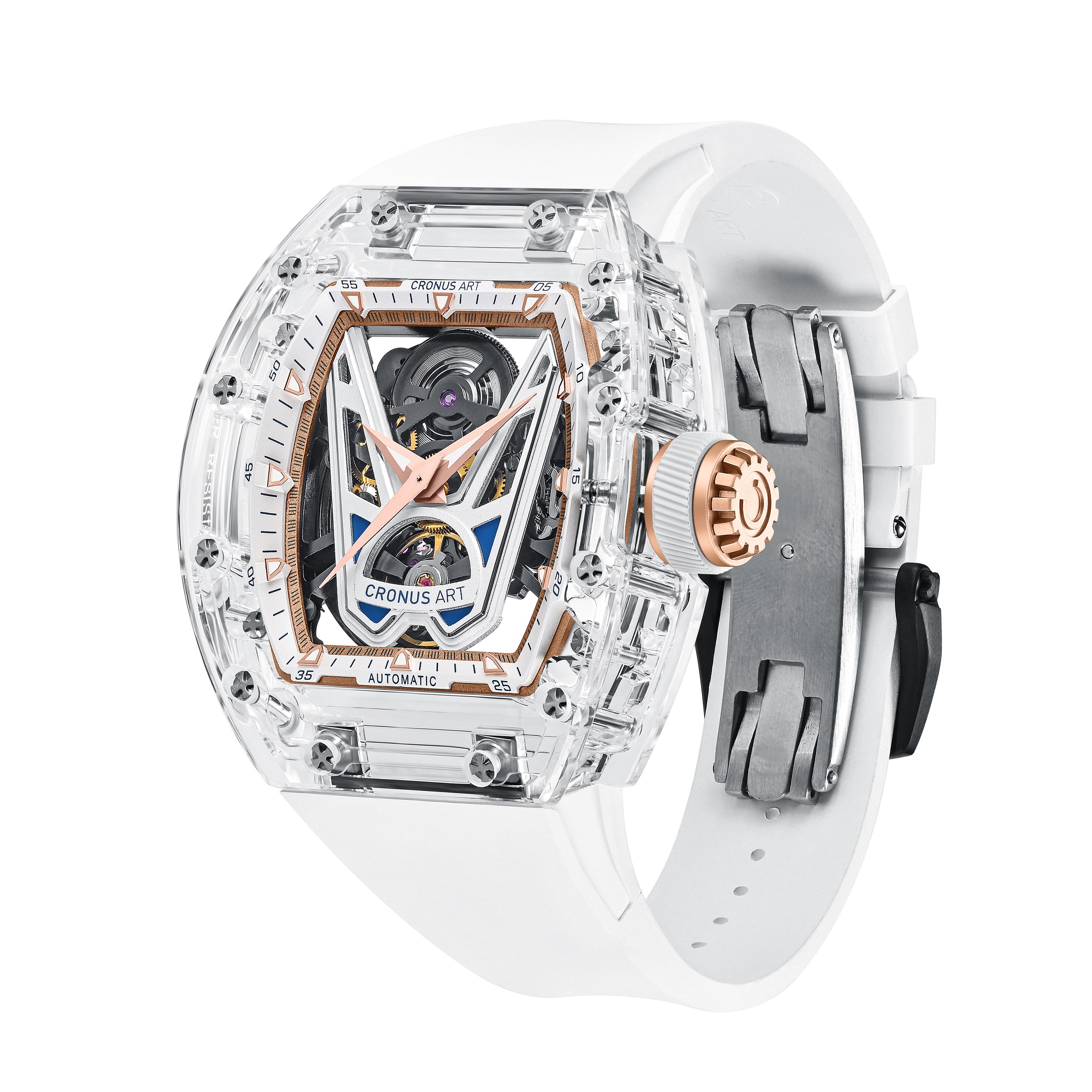 CM001-037 Men's Crystal Case Automatic Watch 42mm