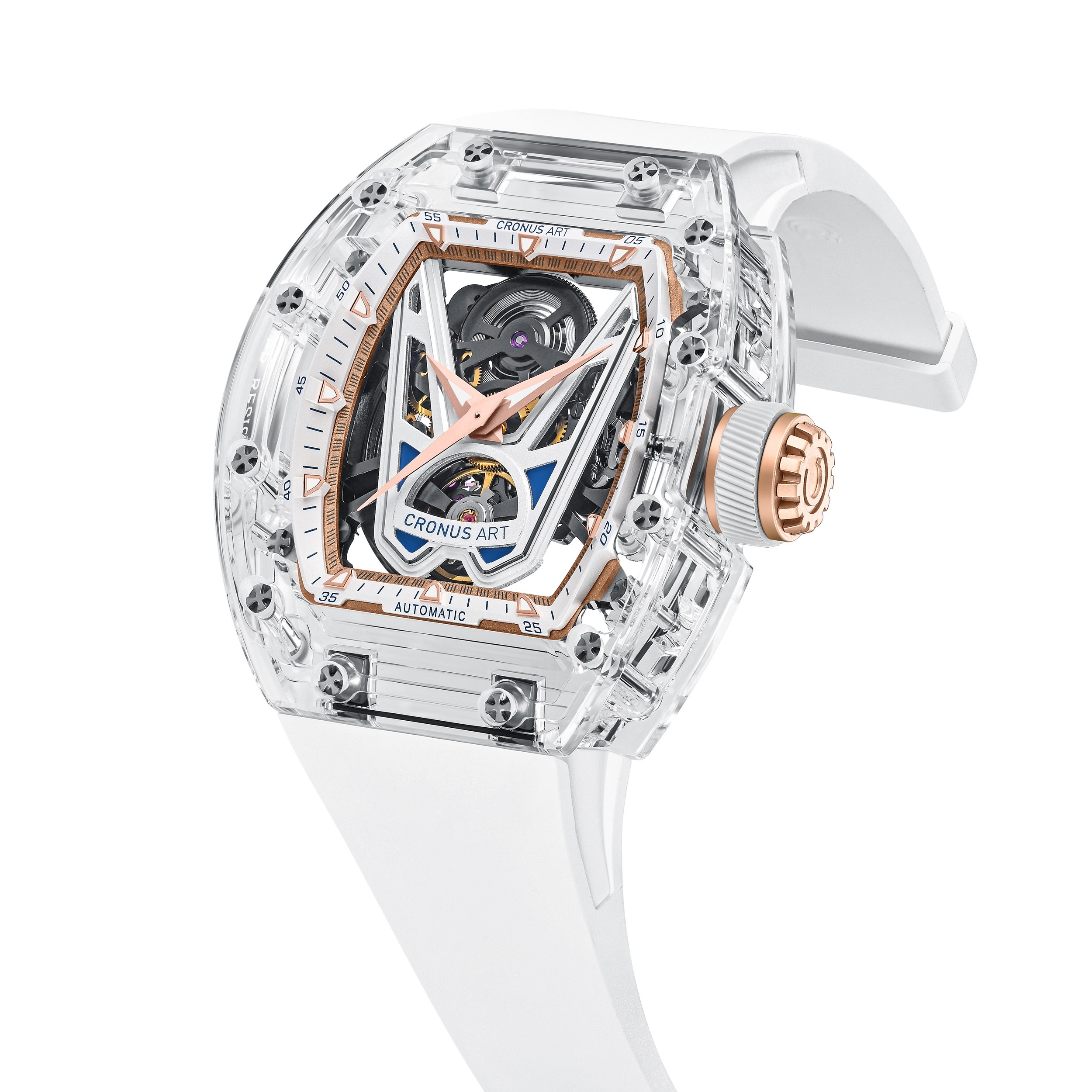 CM001-037 Men's Crystal Case Automatic Watch 42mm