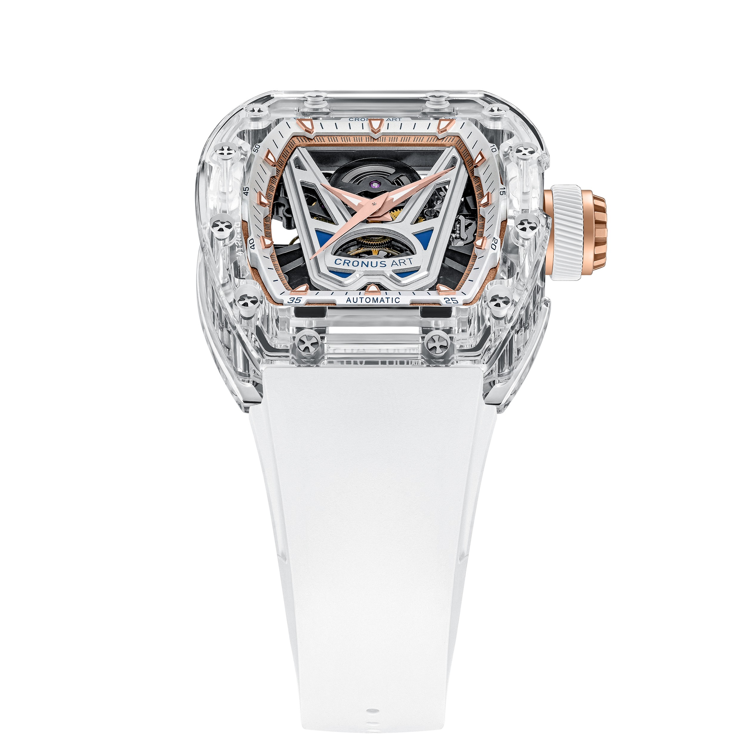 CM001-037 Men's Crystal Case Automatic Watch 42mm