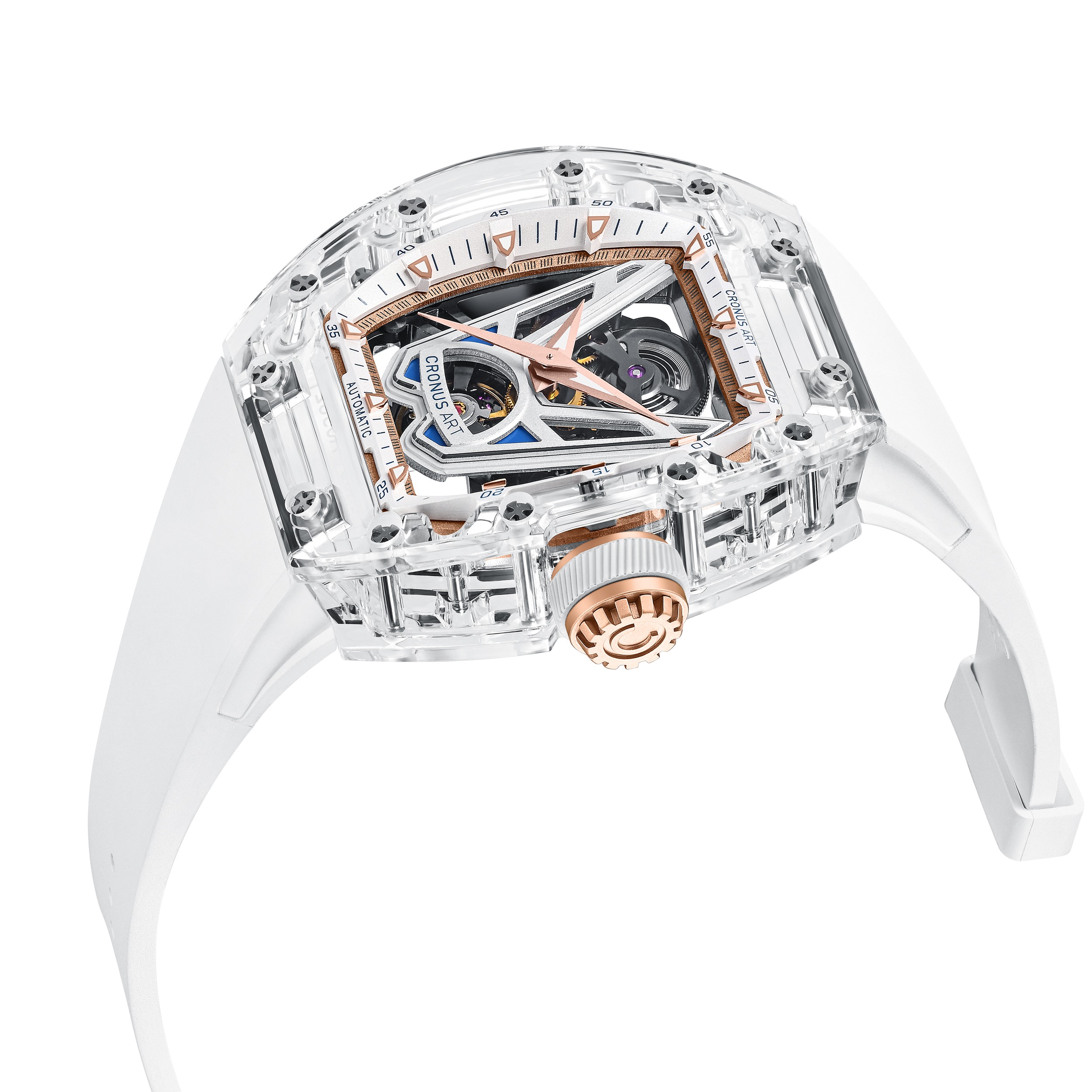 CM001-037 Men's Crystal Case Automatic Watch 42mm