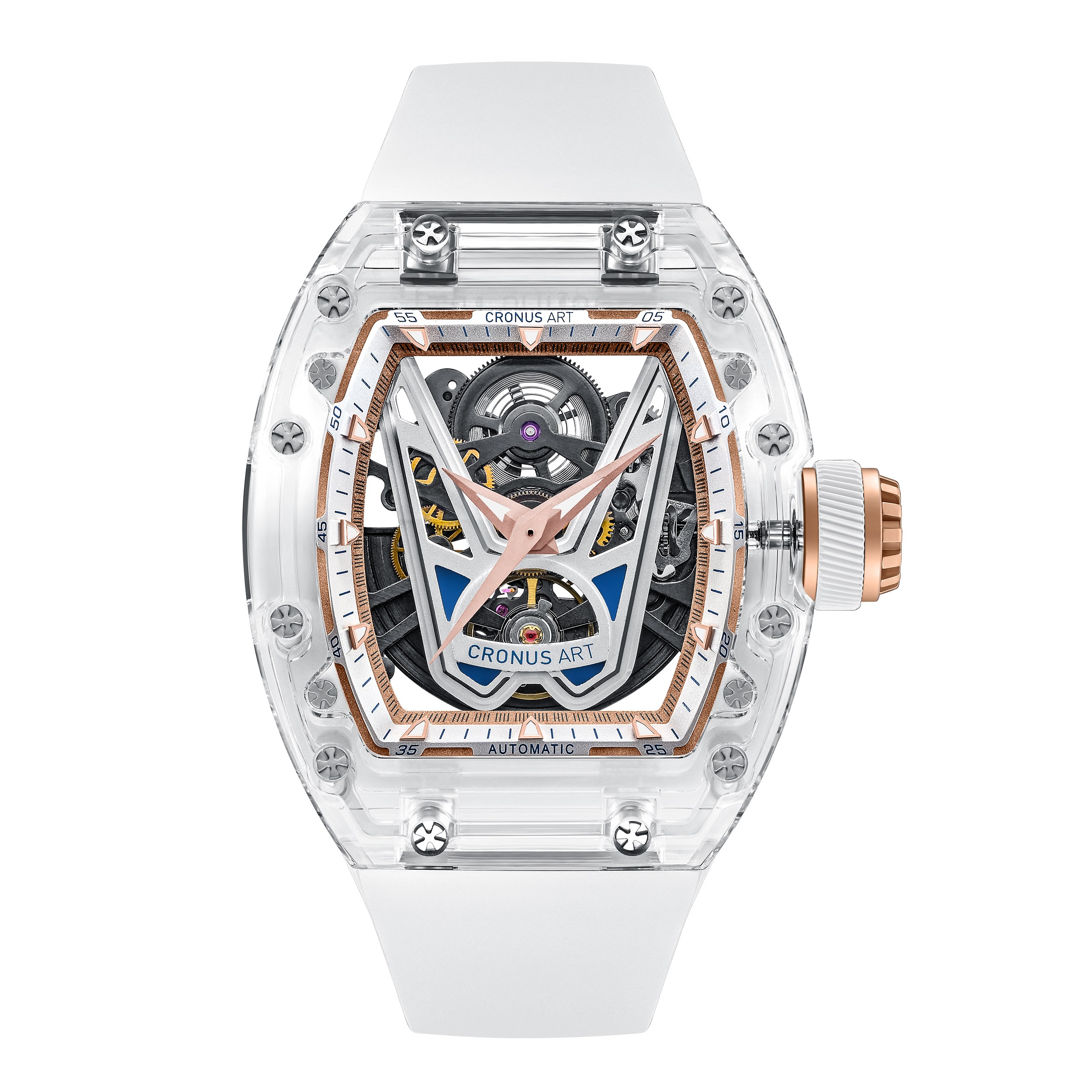 CM001-037 Men's Crystal Case Automatic Watch 42mm